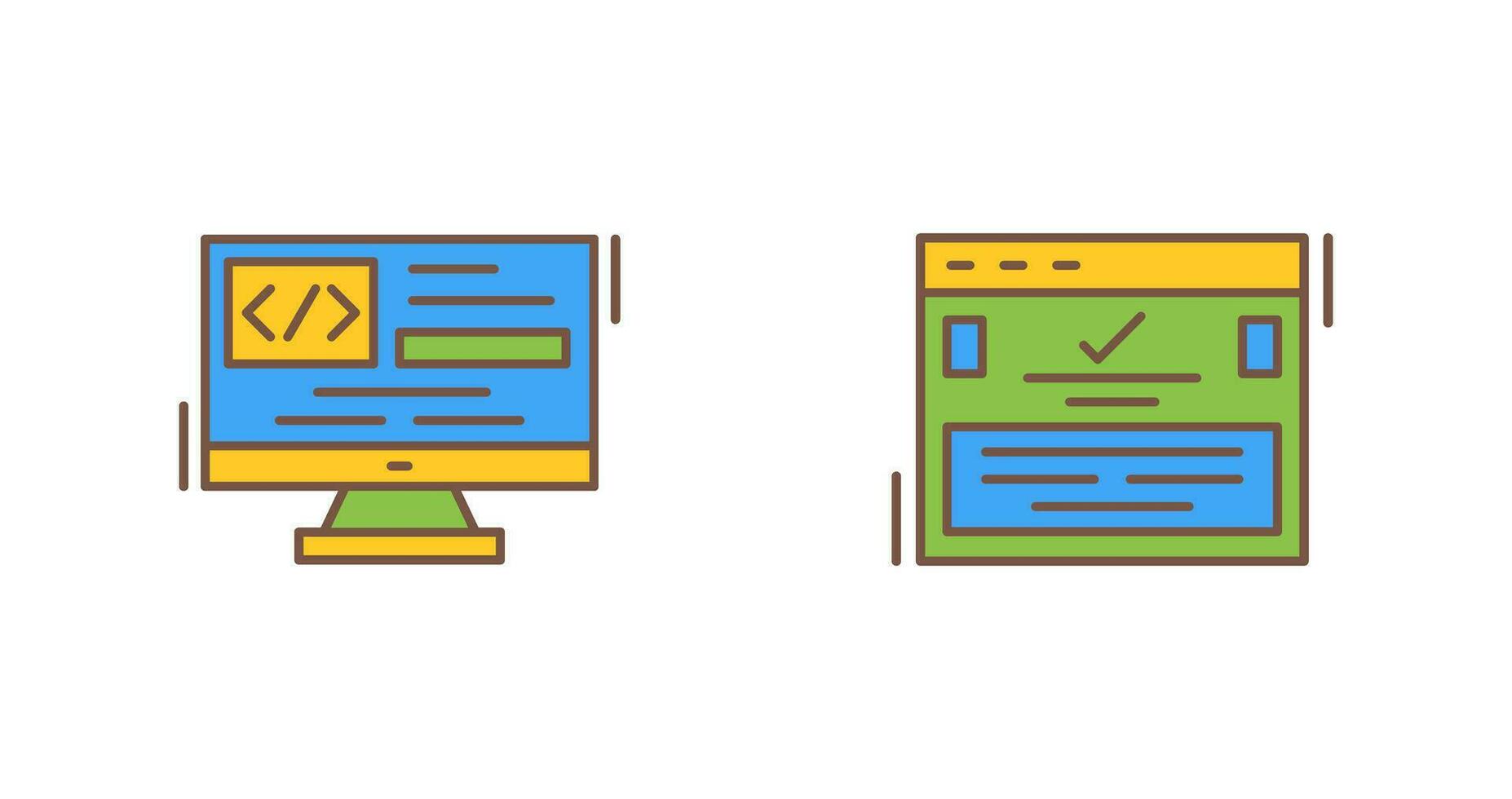 Coding and Complete Icon vector