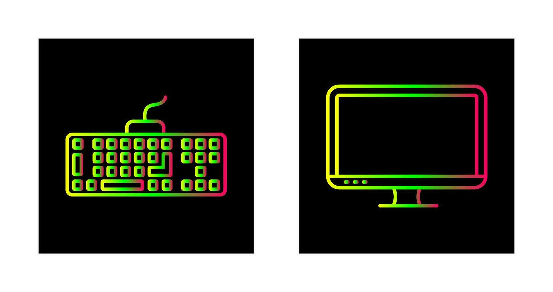 Keyboard and LCD Icon vector