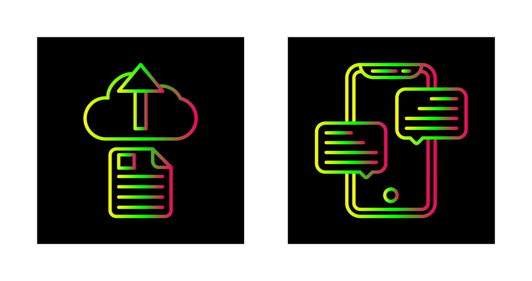 subir y charla icono vector