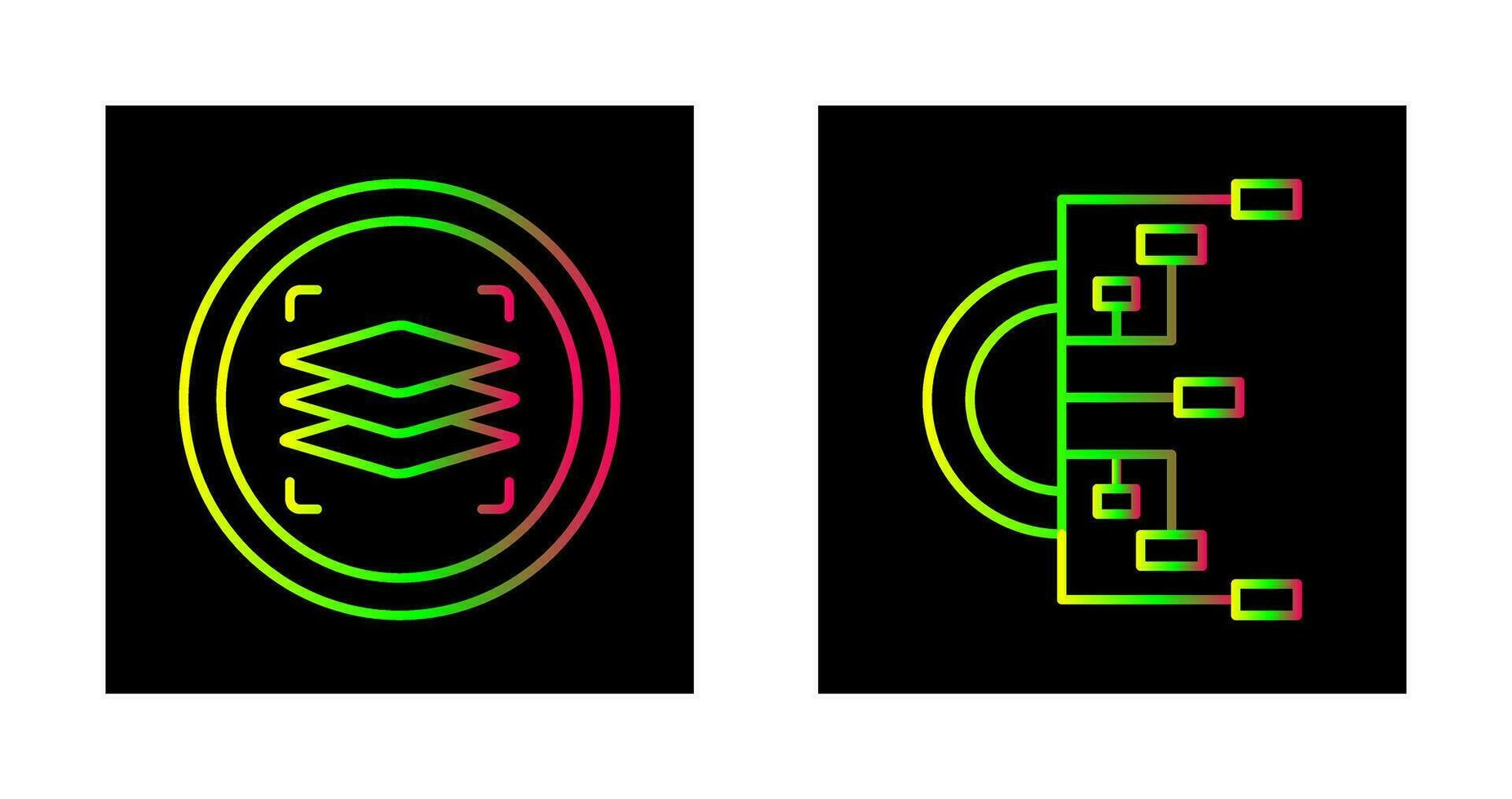 Layers and Flowchart Icon vector