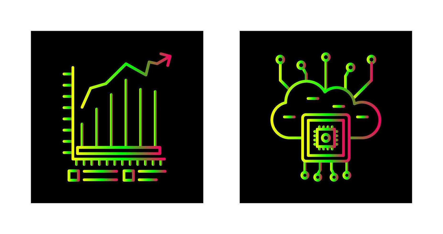 Bar Chart and Cloud Computing Icon vector