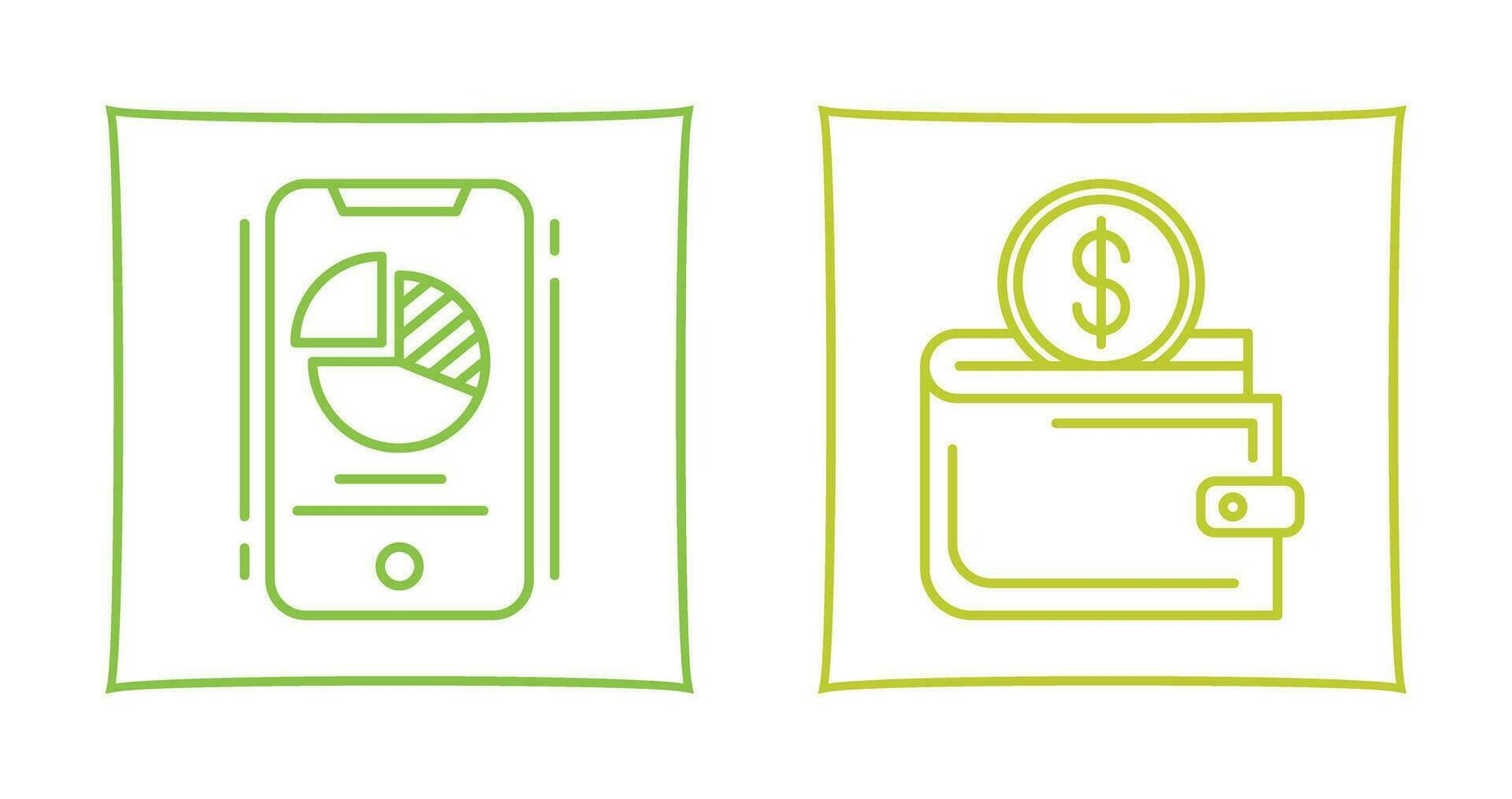 Pie Chart and Wallet Icon vector