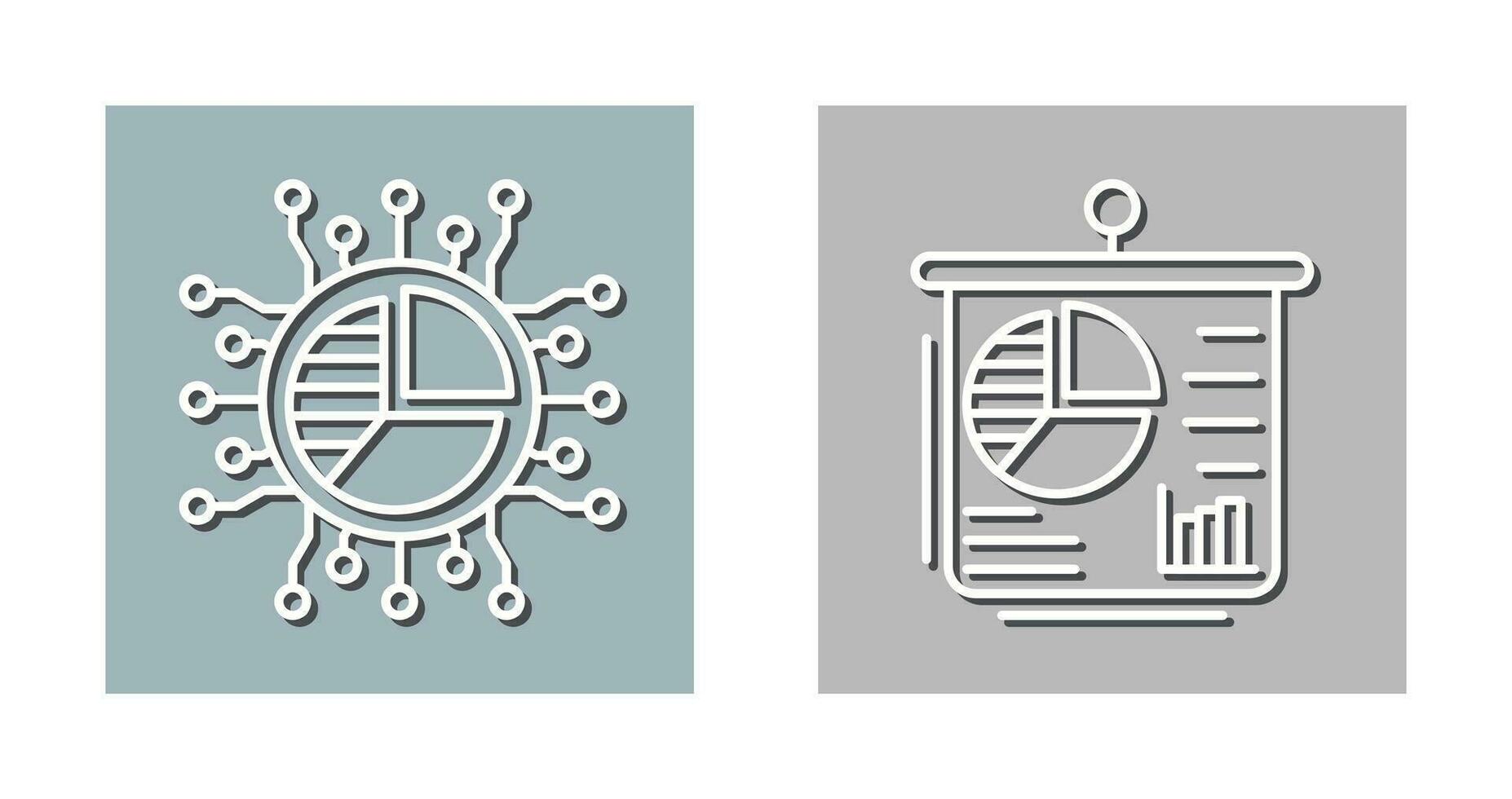 Pie Chart and Presentation Icon vector