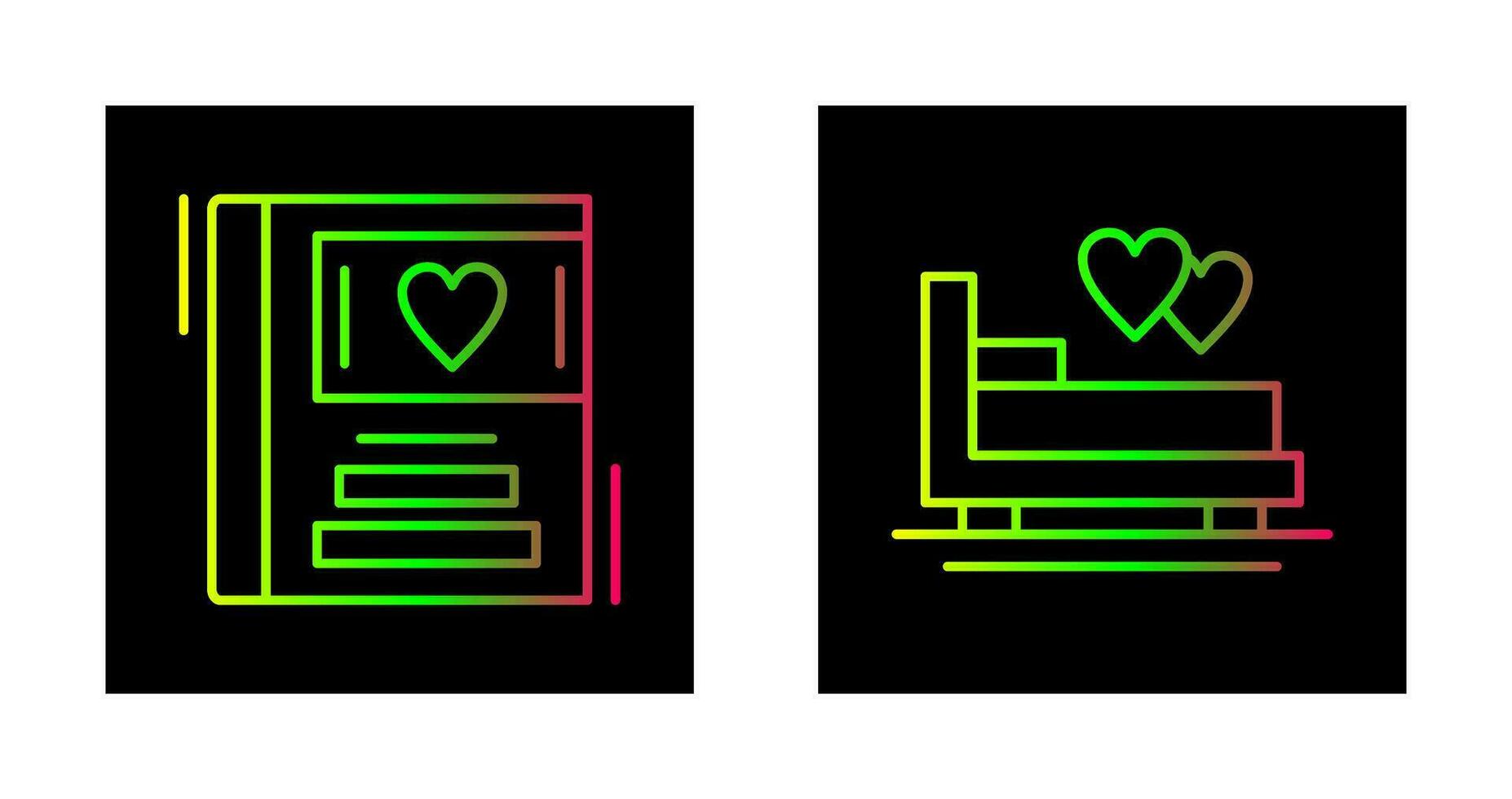 Wedding Album and Honeymoon Icon vector