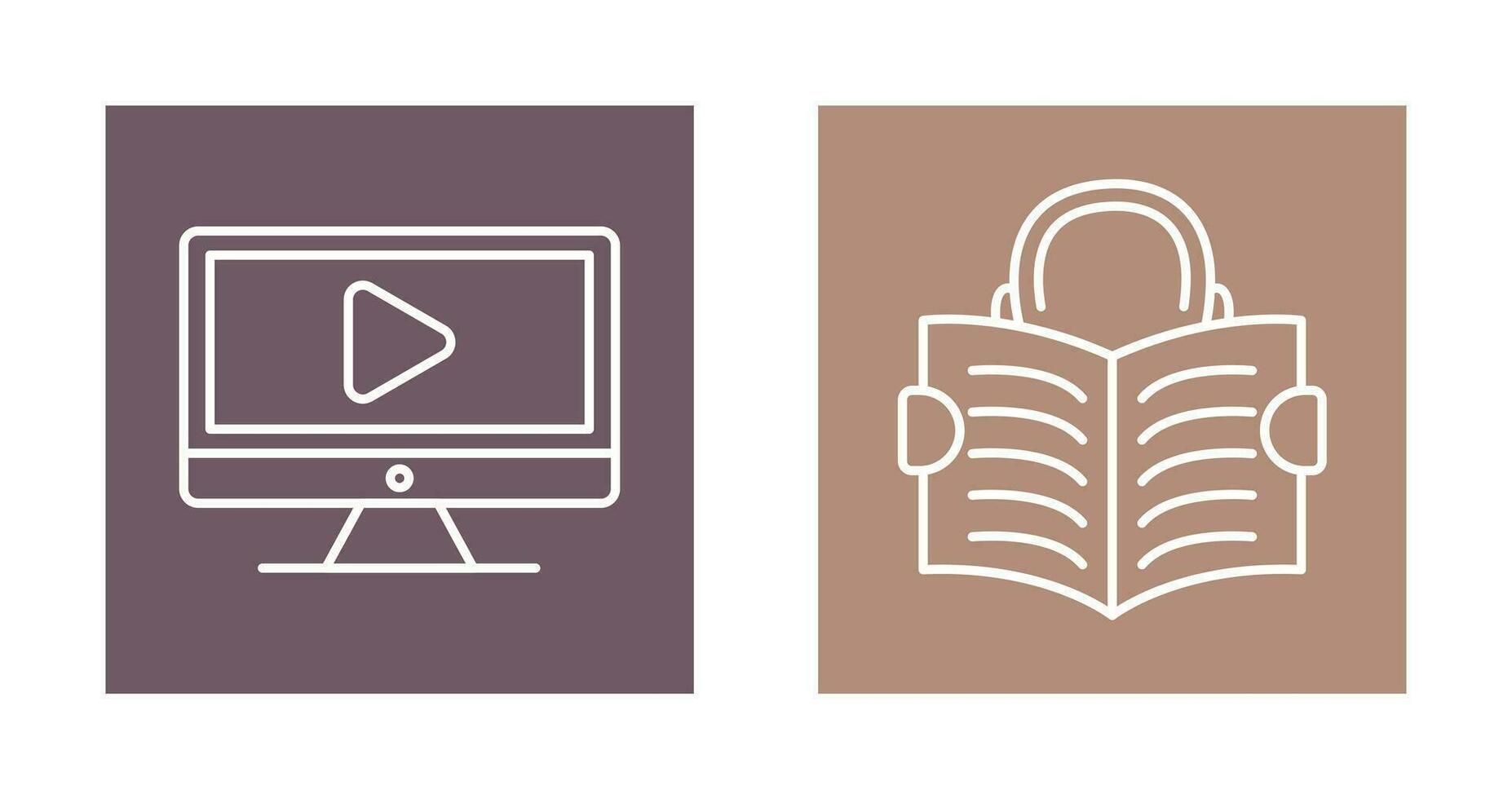 Video Lesson and Reading Icon vector