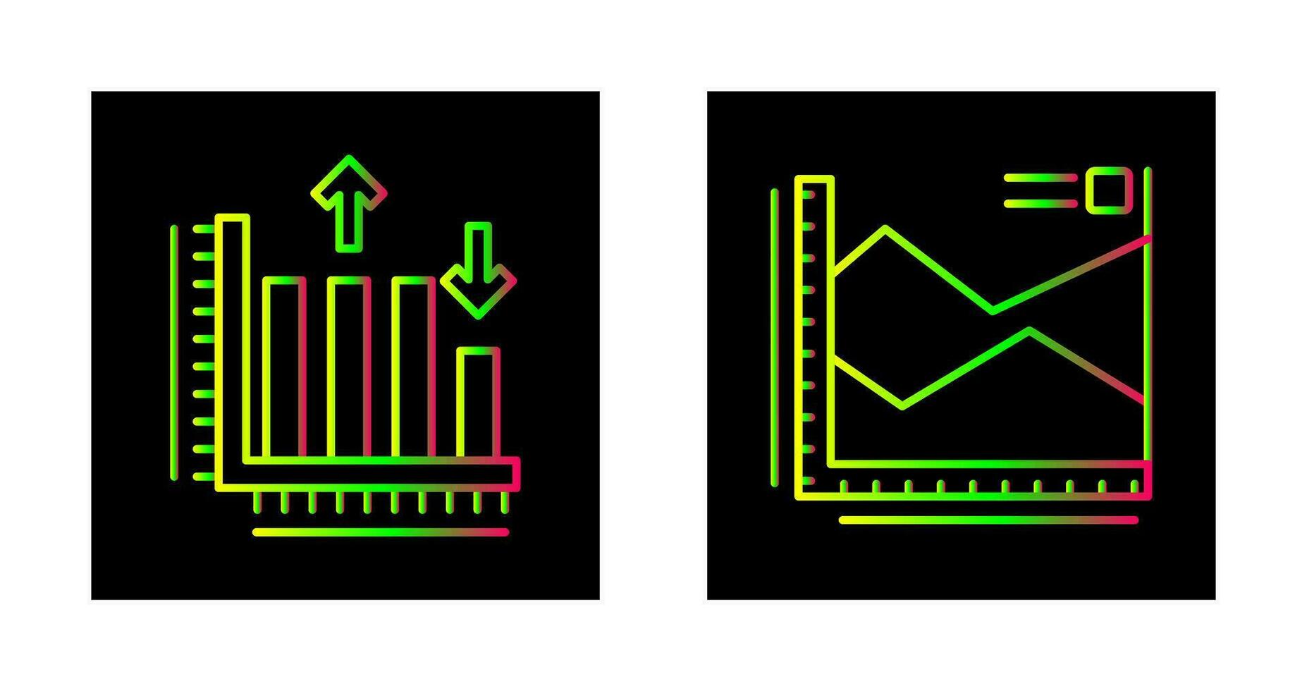 Spline Chart and Bar Graph Icon vector