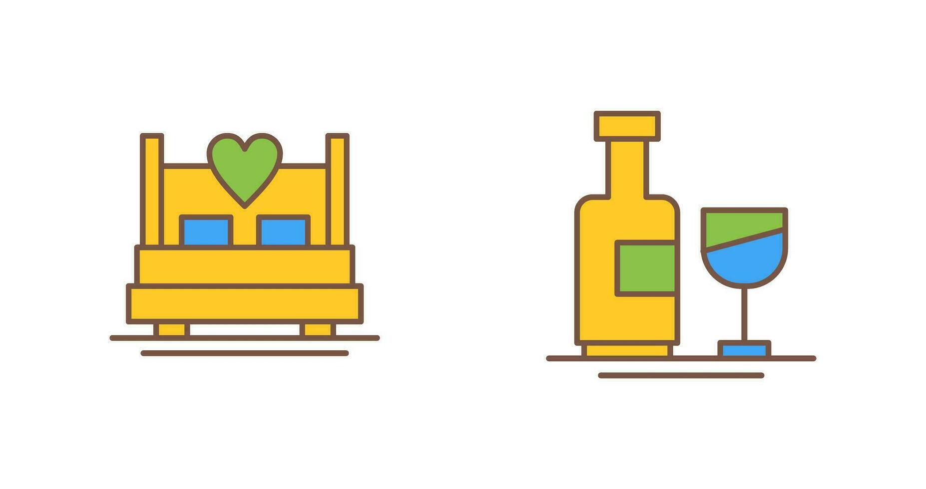 Double and Wine Bottle Icon vector