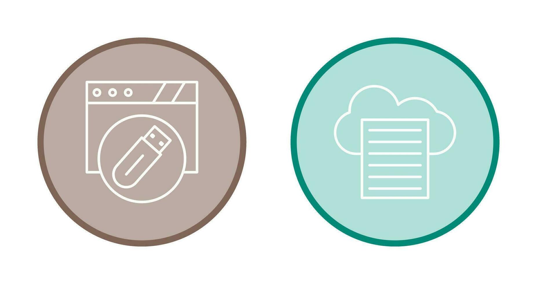 Sheet and Usb Flash Drive Icon vector