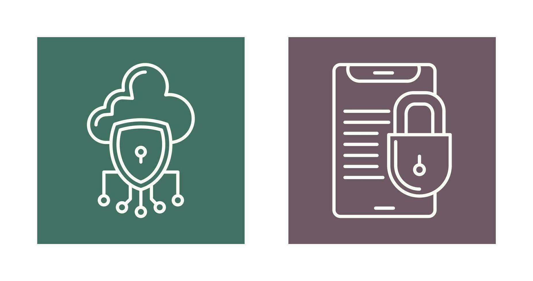 Data Protection and Smart Phone Icon vector