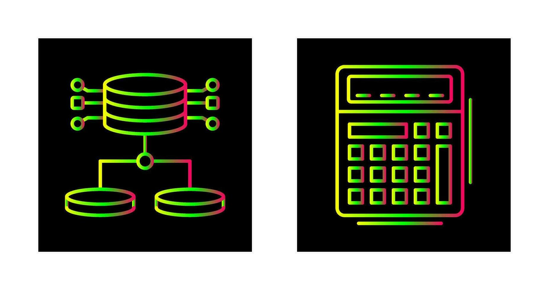 Structured Data and Calculator Icon vector