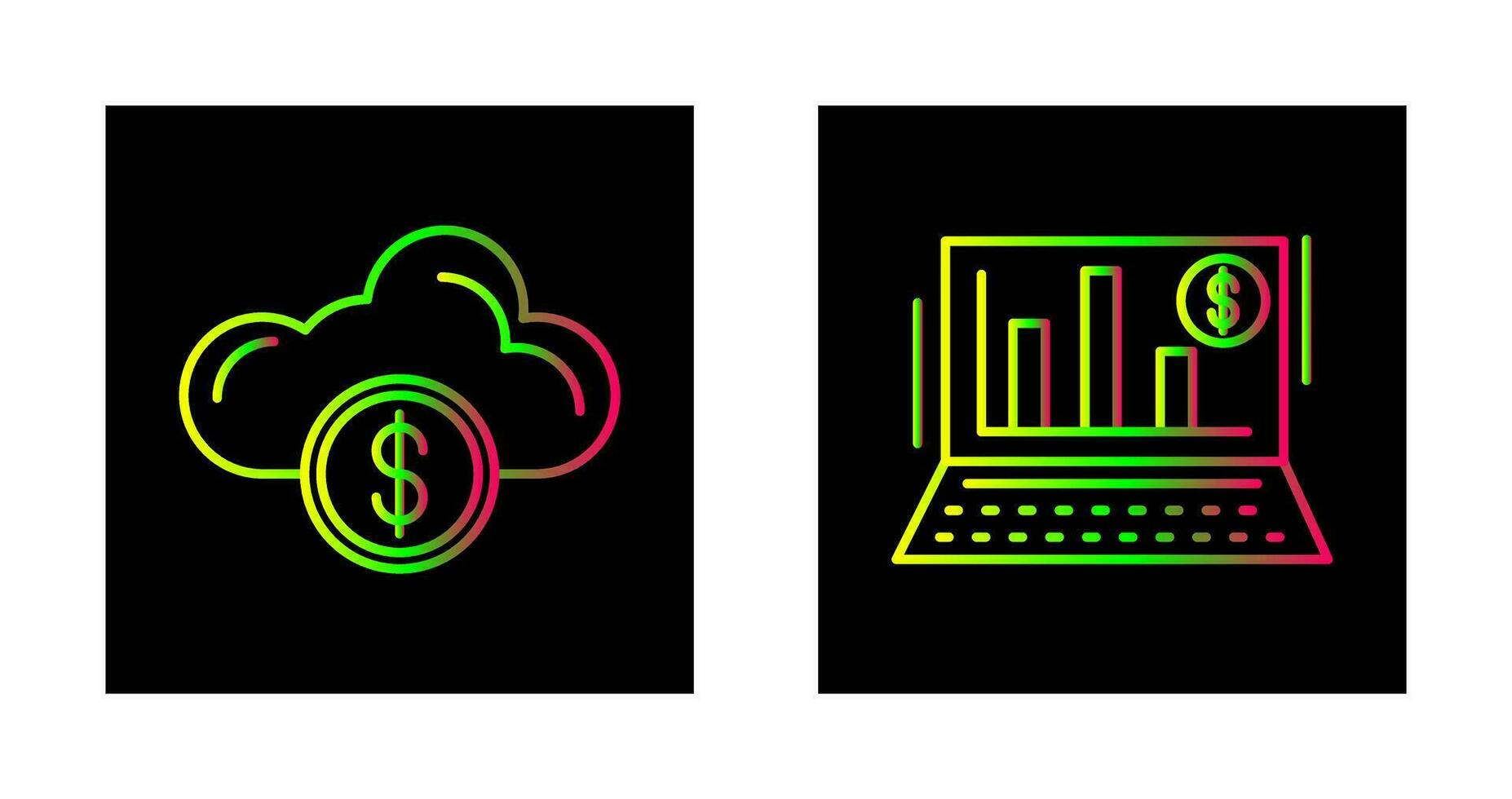 Cloud Computing and Bar Chart Icon vector