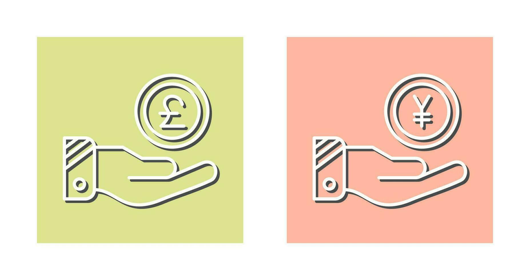 libra y yen icono vector