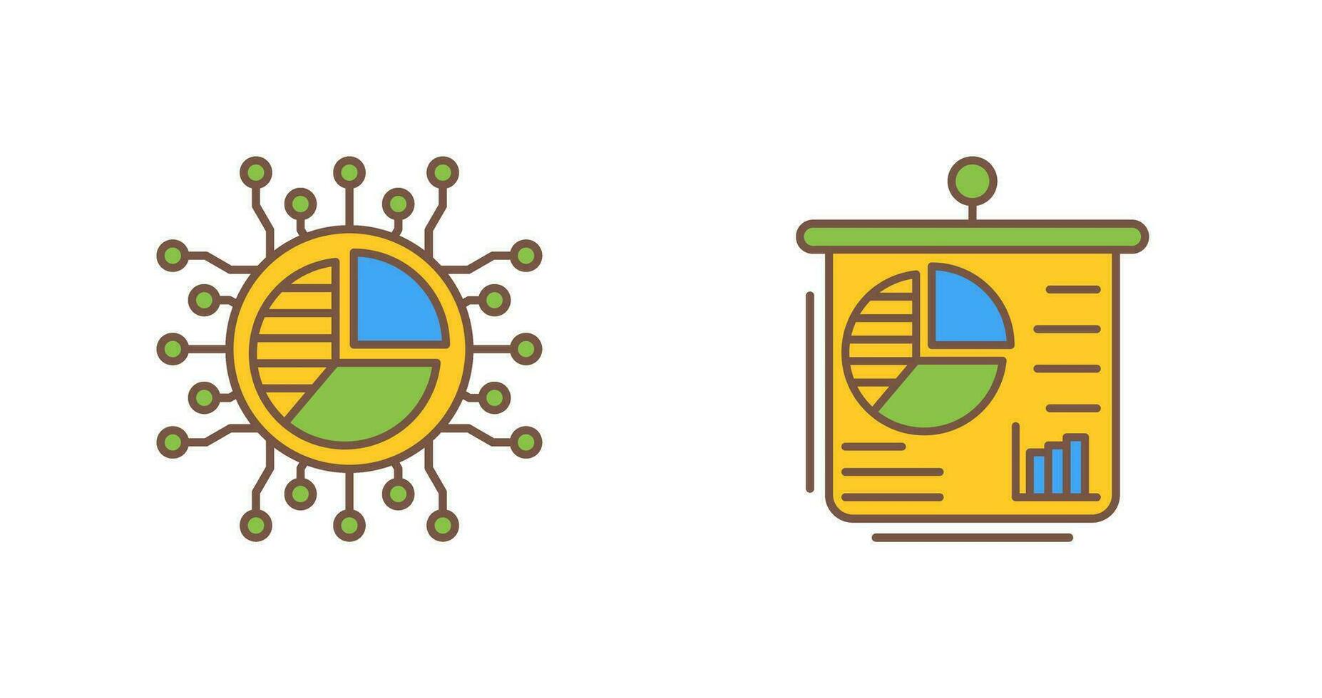 Pie Chart and Presentation Icon vector