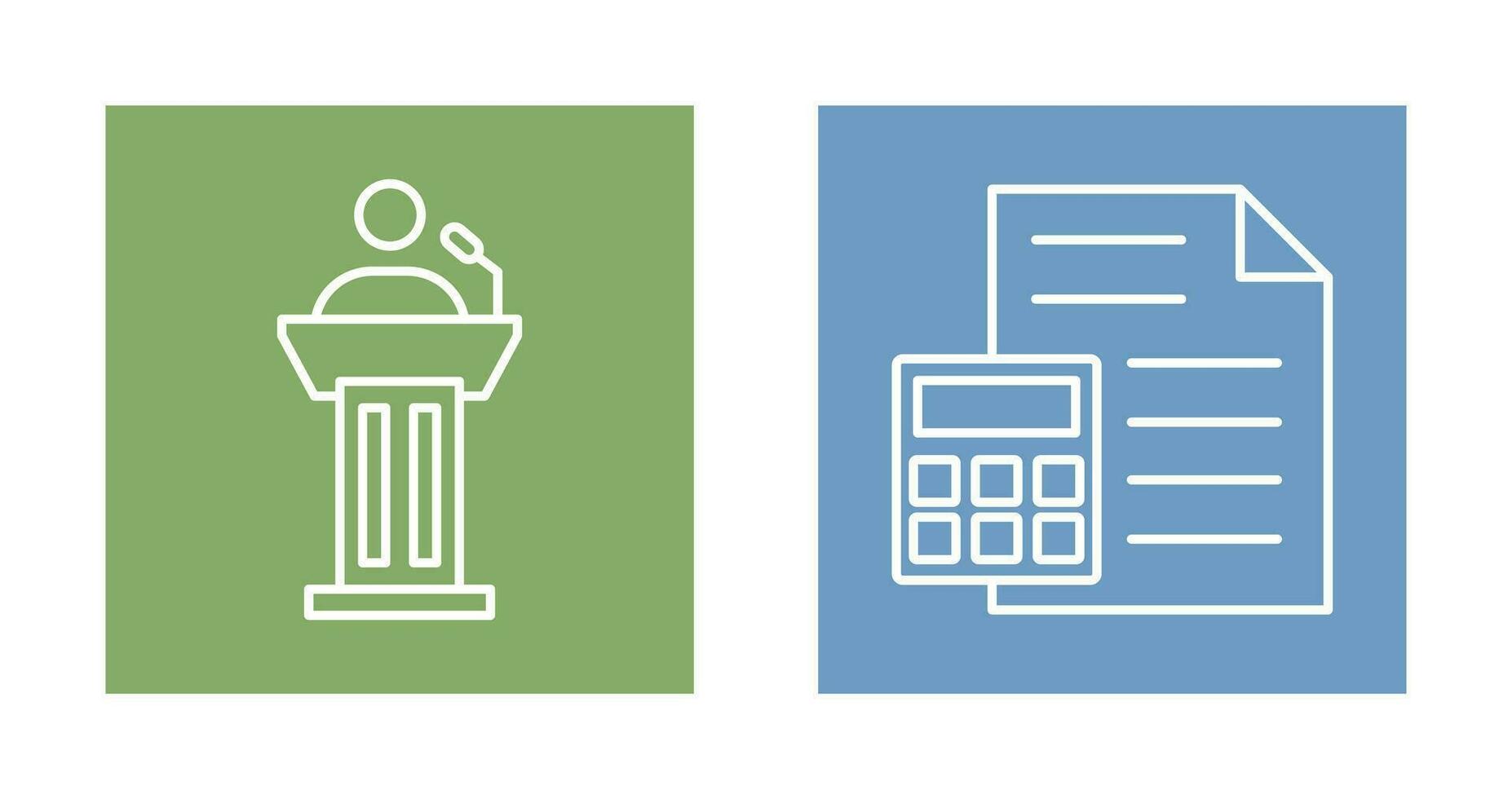 Podium and CalculatorSnack and Money Icon vector