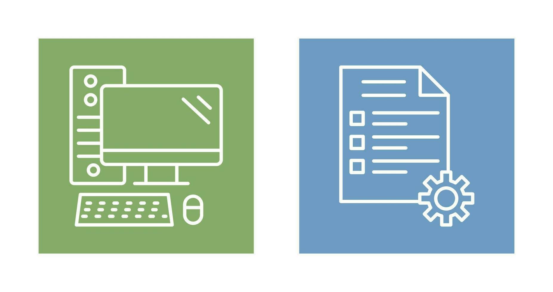 Computer and Test Icon vector
