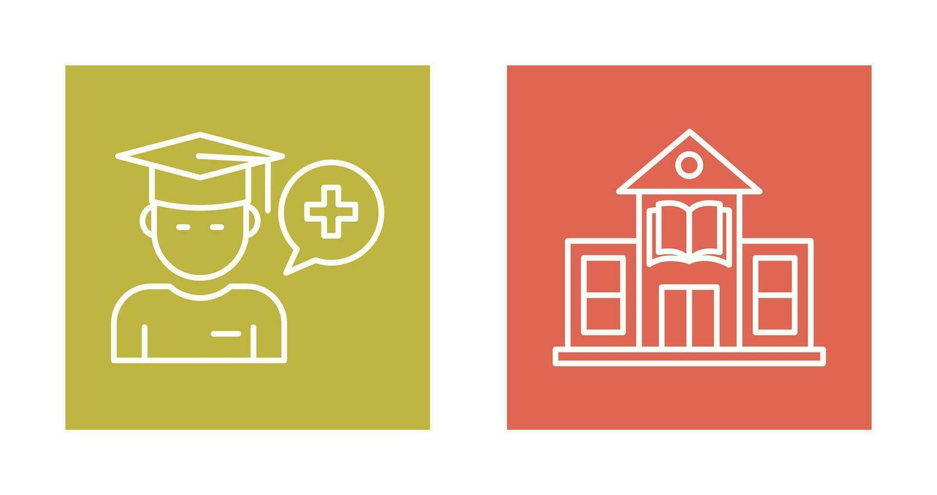 Medicine Faculty and Library Building Icon vector