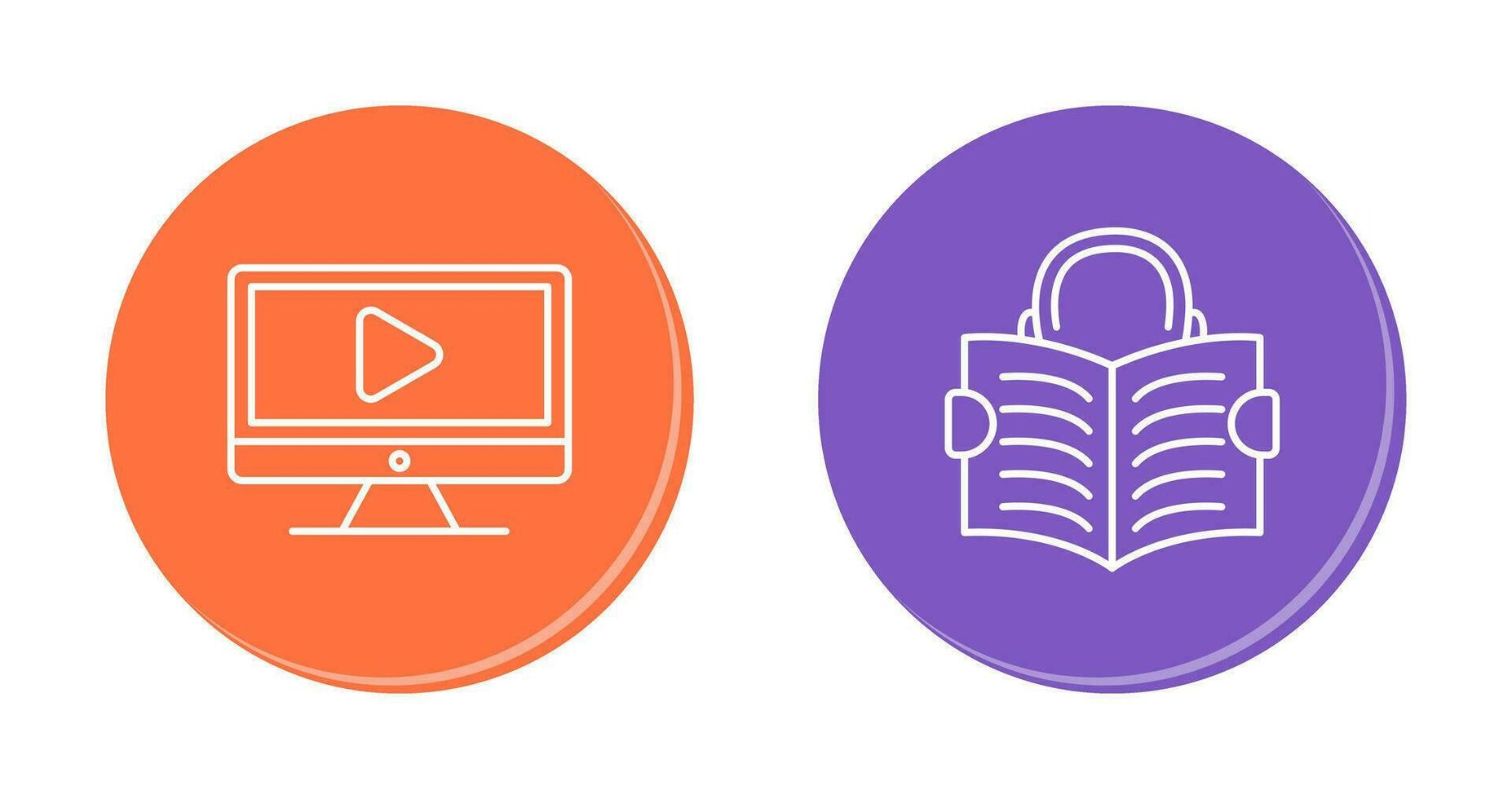 Video Lesson and Reading Icon vector