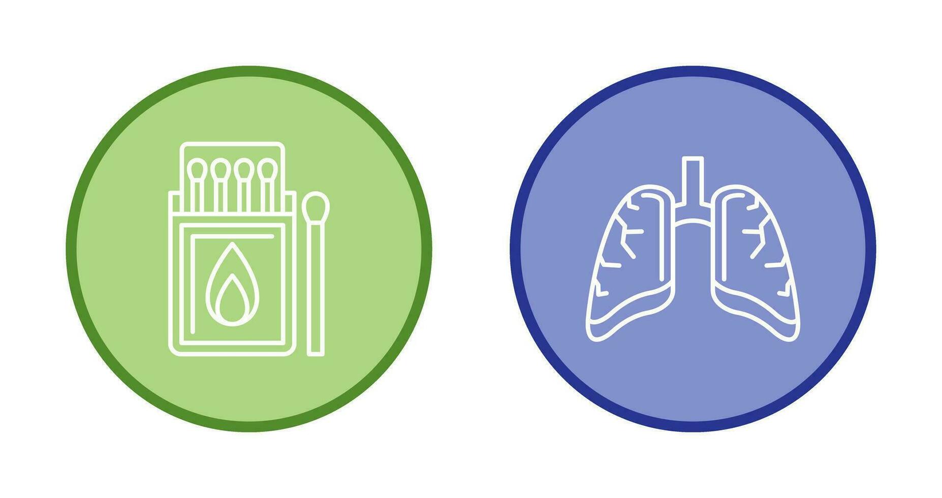 Match Box and Lungs Icon vector