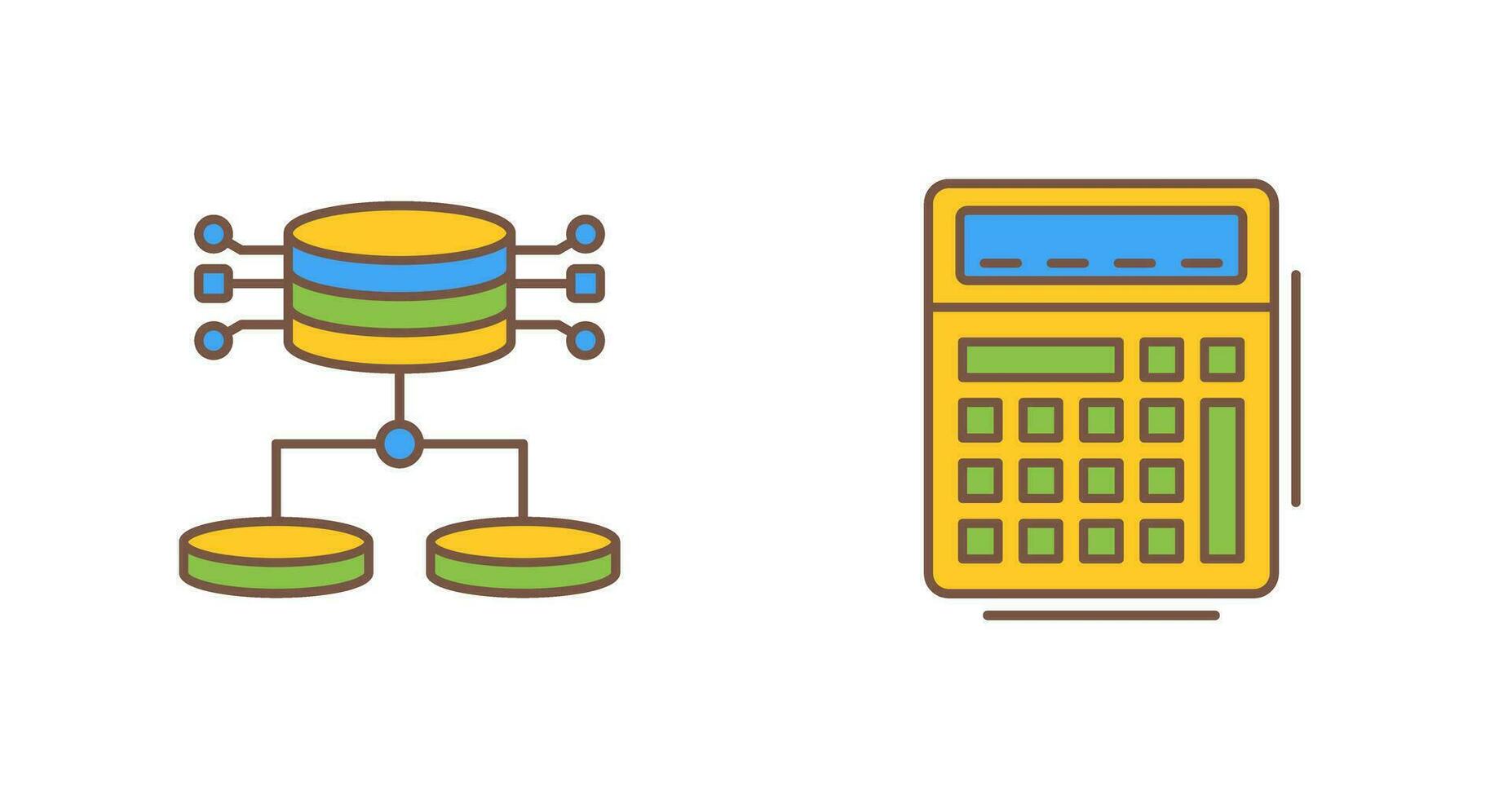 Structured Data and Calculator Icon vector
