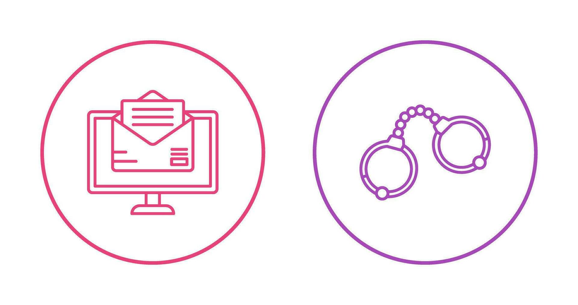 Mail and Handcuffs Icon vector