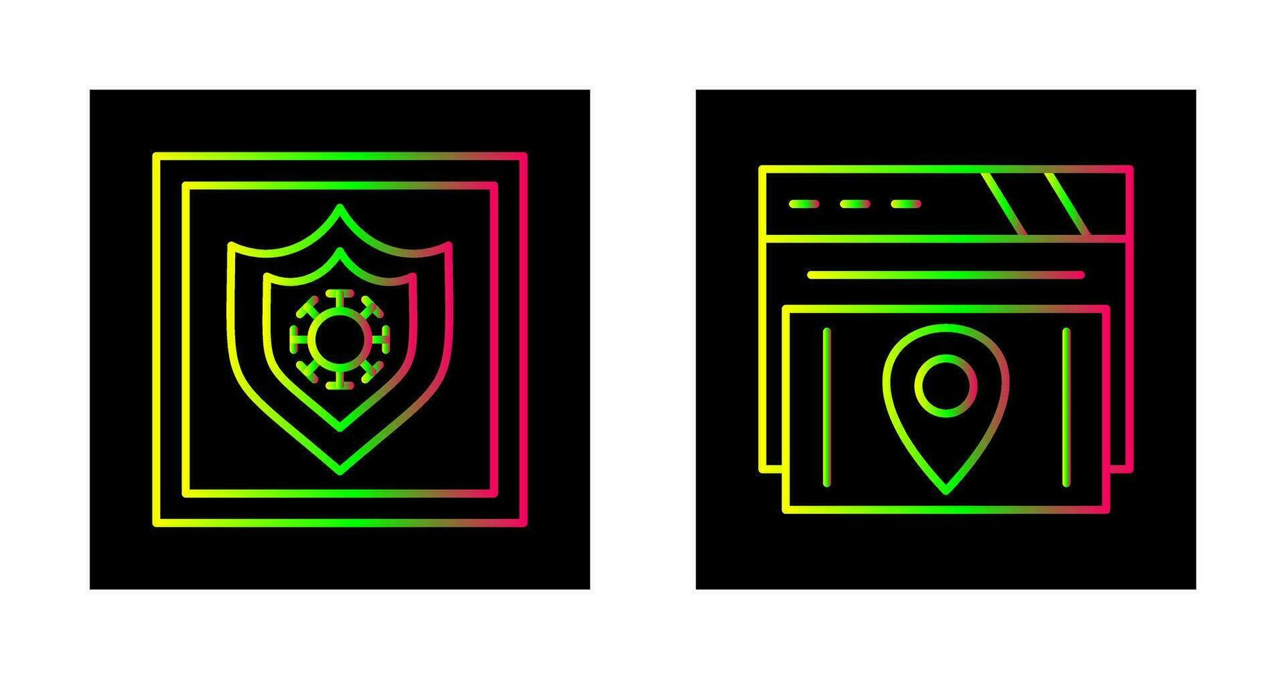 Shield and Map Location Icon vector