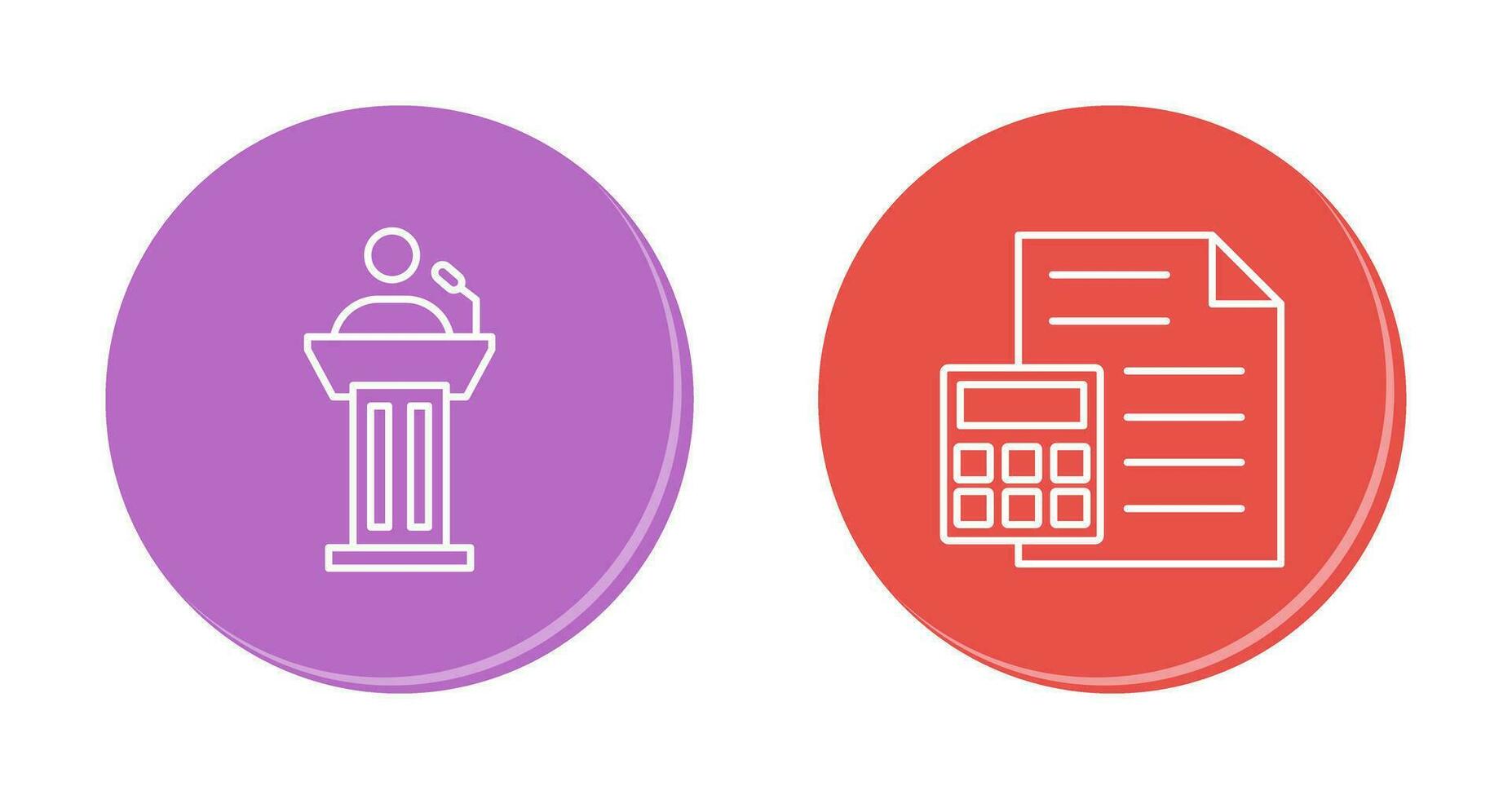 Podium and CalculatorSnack and Money Icon vector