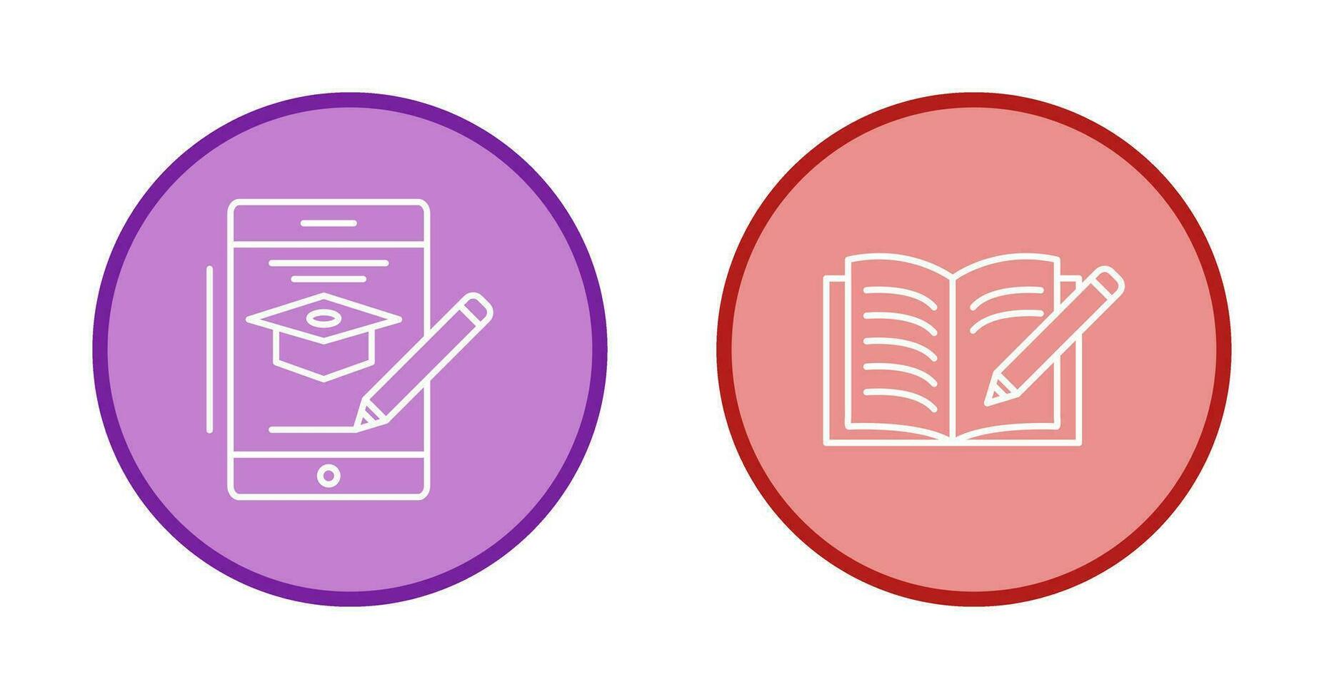 Online Course and Write Icon vector