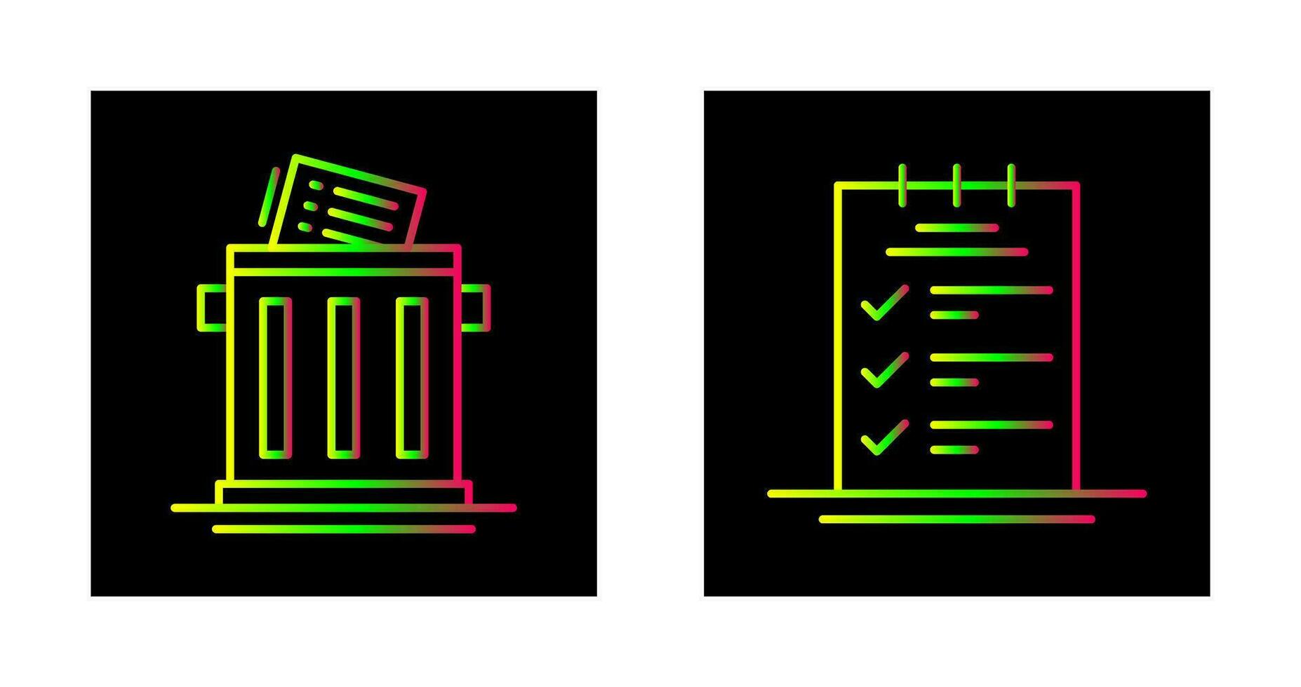 Trash List and Booking CheckList Icon vector