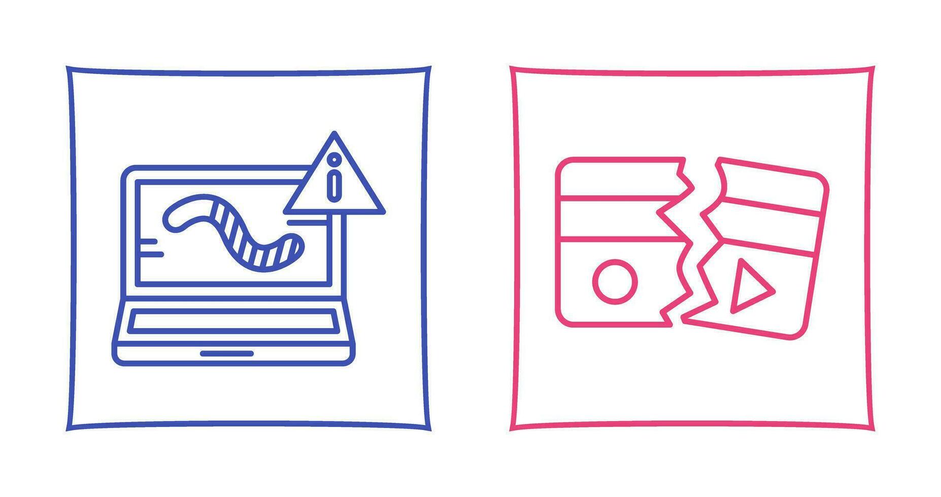 Worm and Broken Icon vector