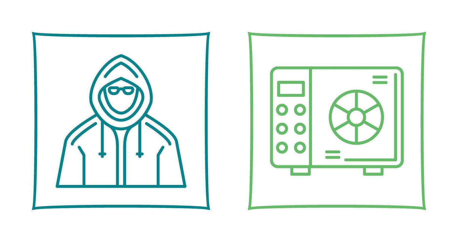 Safe Box and  Hacker Icon vector