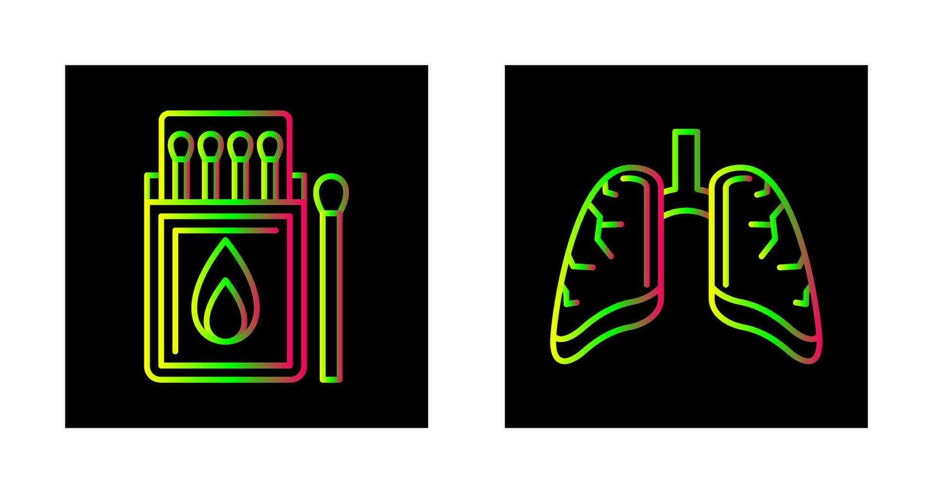 Match Box and Lungs Icon vector