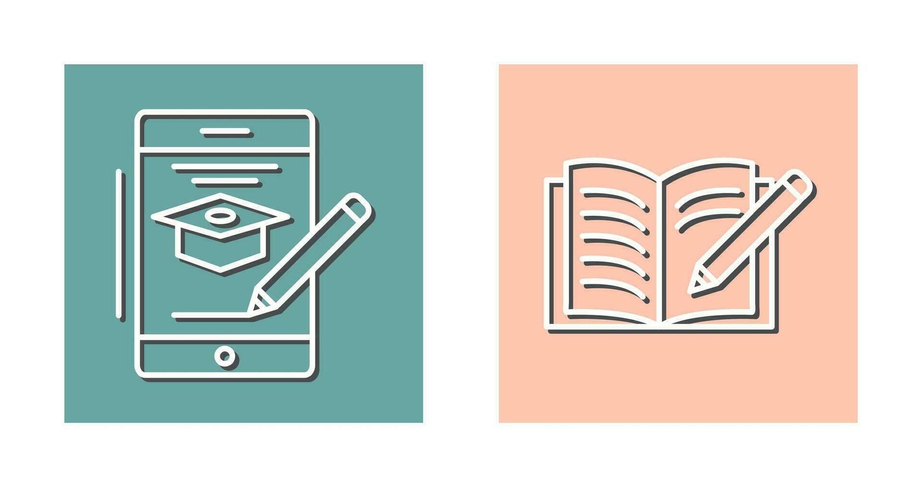 Online Course and Write Icon vector