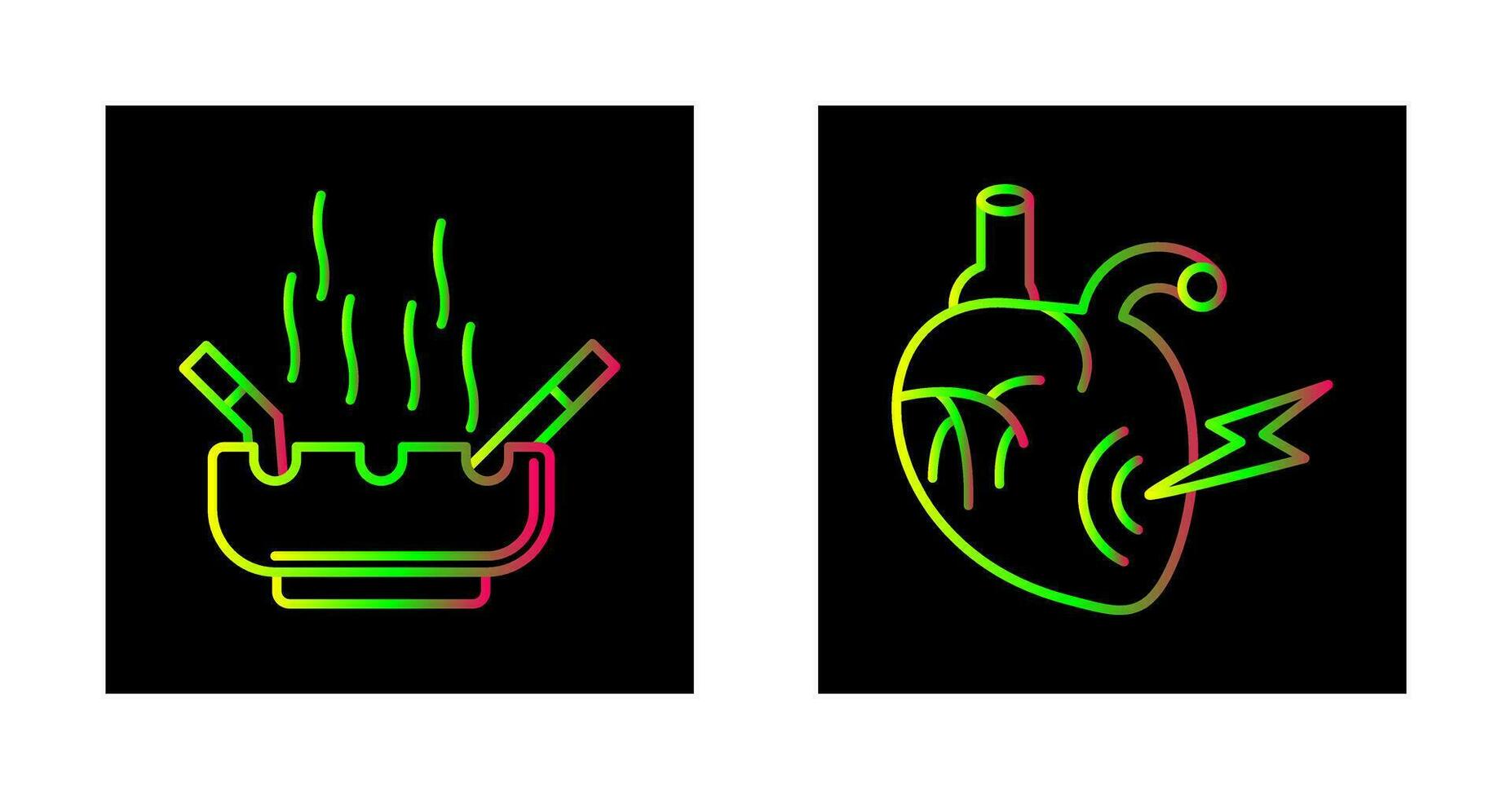 Heart Attack and hashtray Icon vector