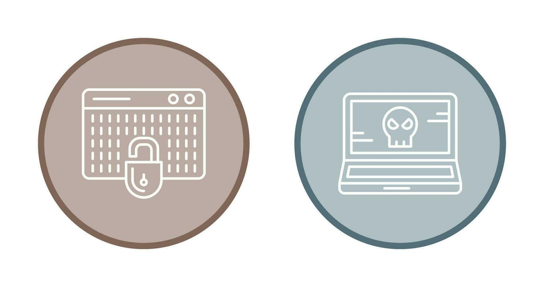 Hacking and Laptop Icon vector