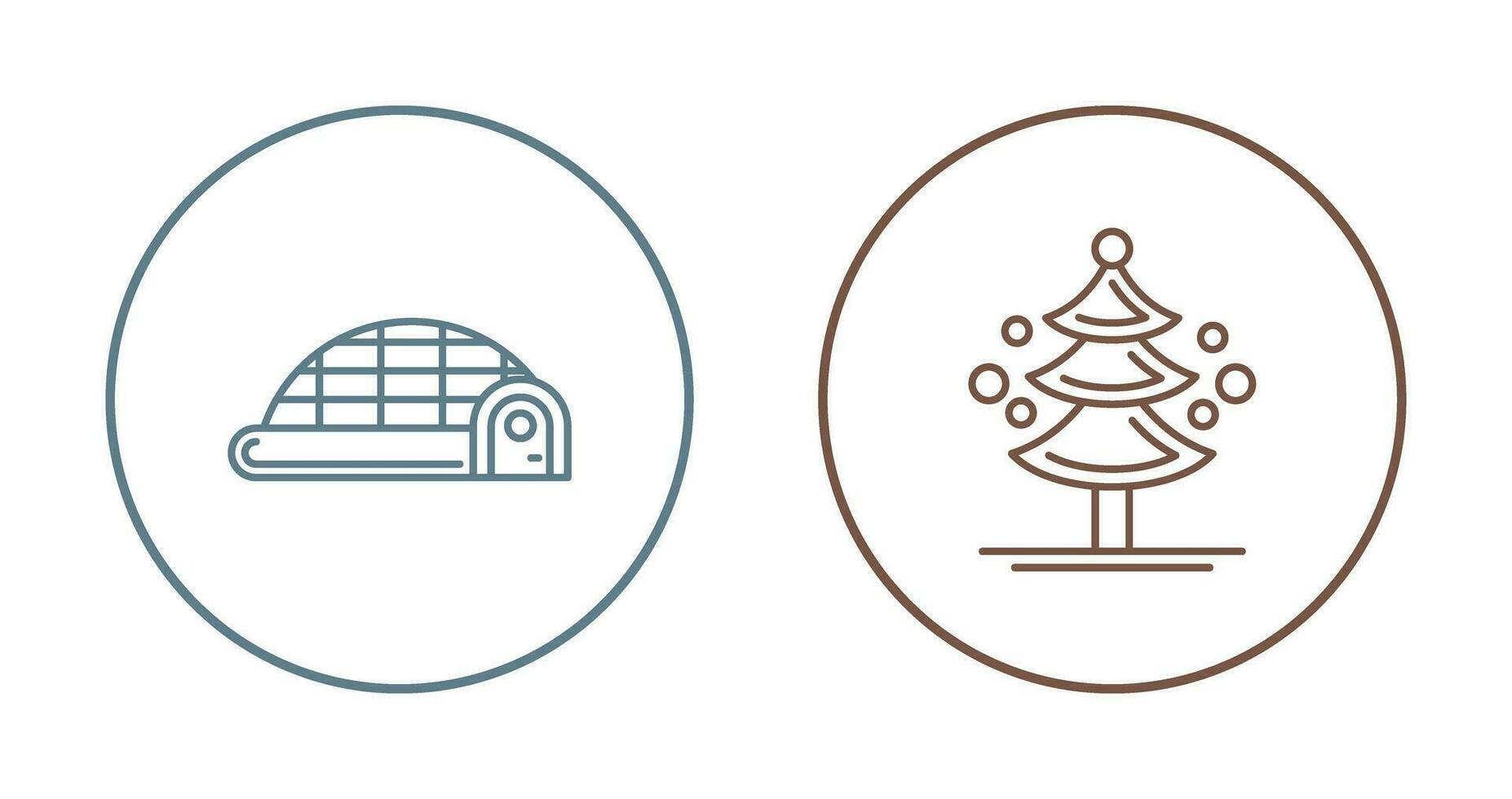 Igloo and Pine Tree Icon vector