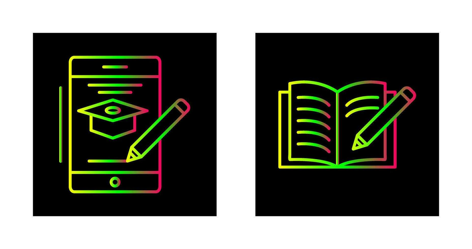 Online Course and Write Icon vector