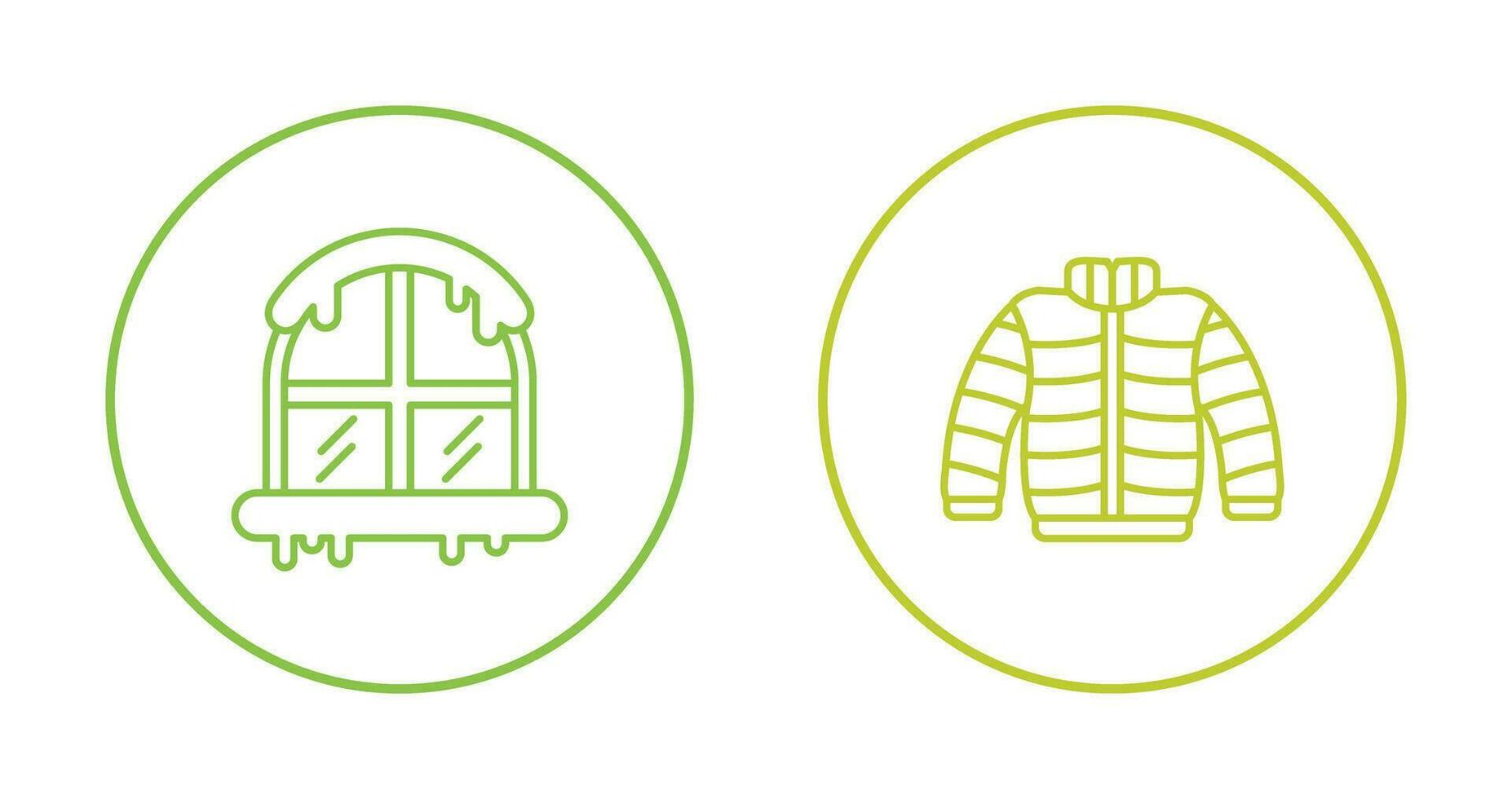 Window and Winter Clothes Icon vector