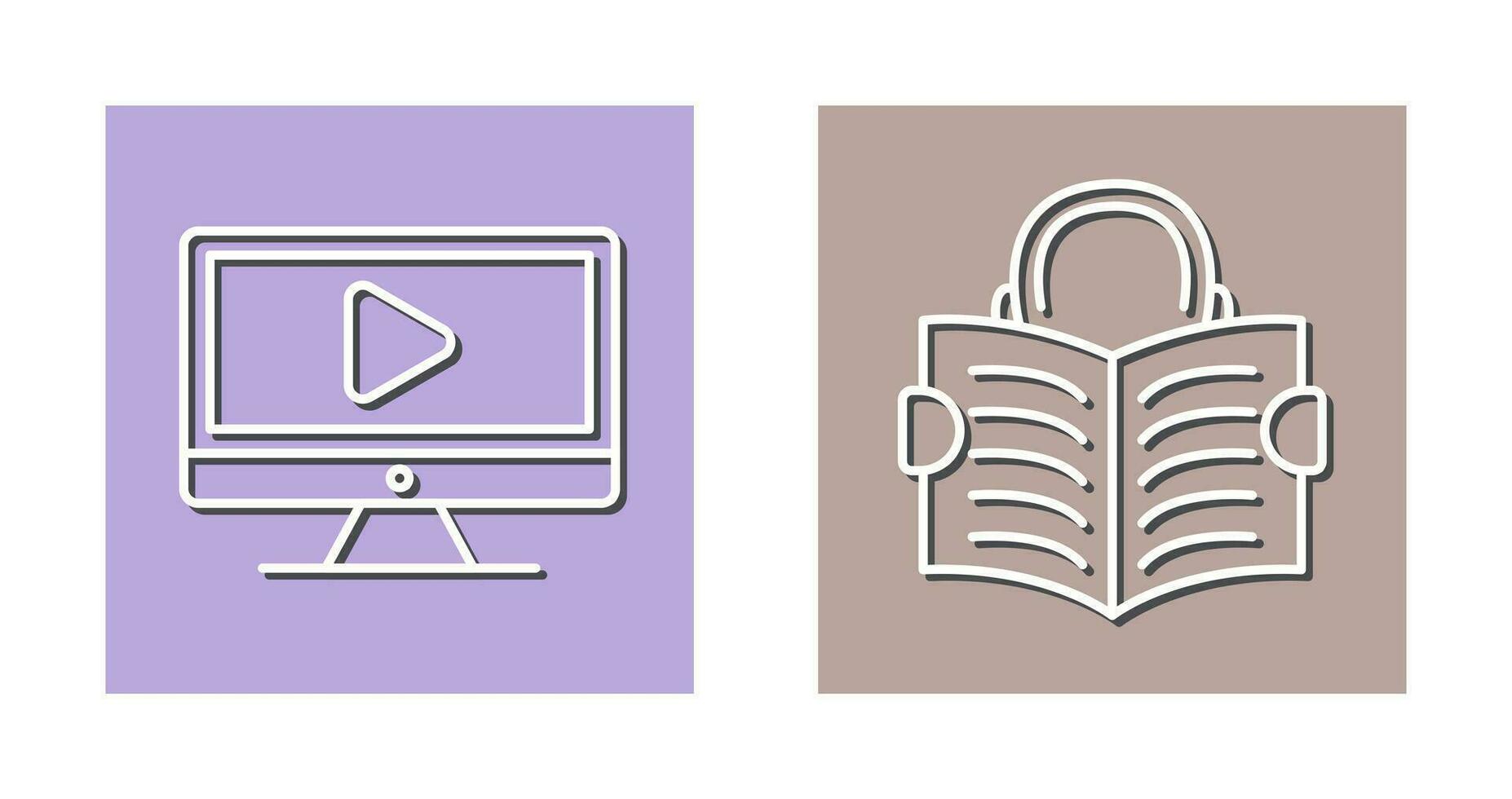 Video Lesson and Reading Icon vector