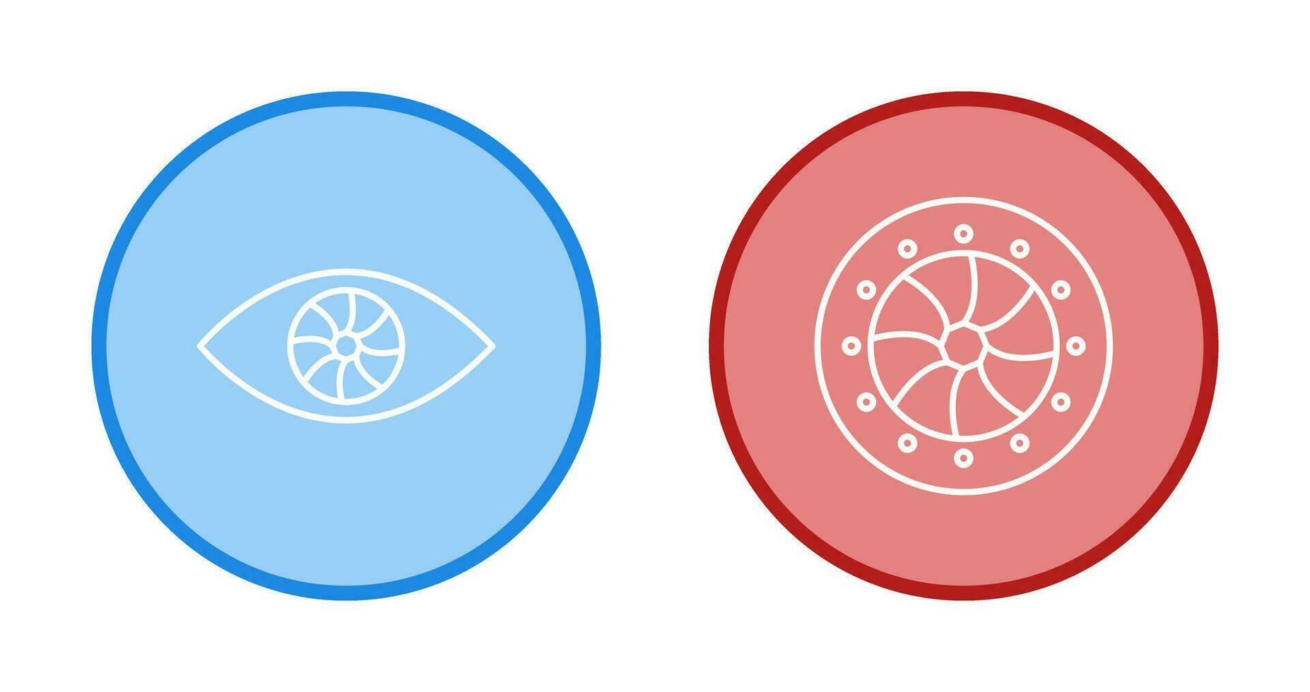 eye and optical diaphram Icon vector