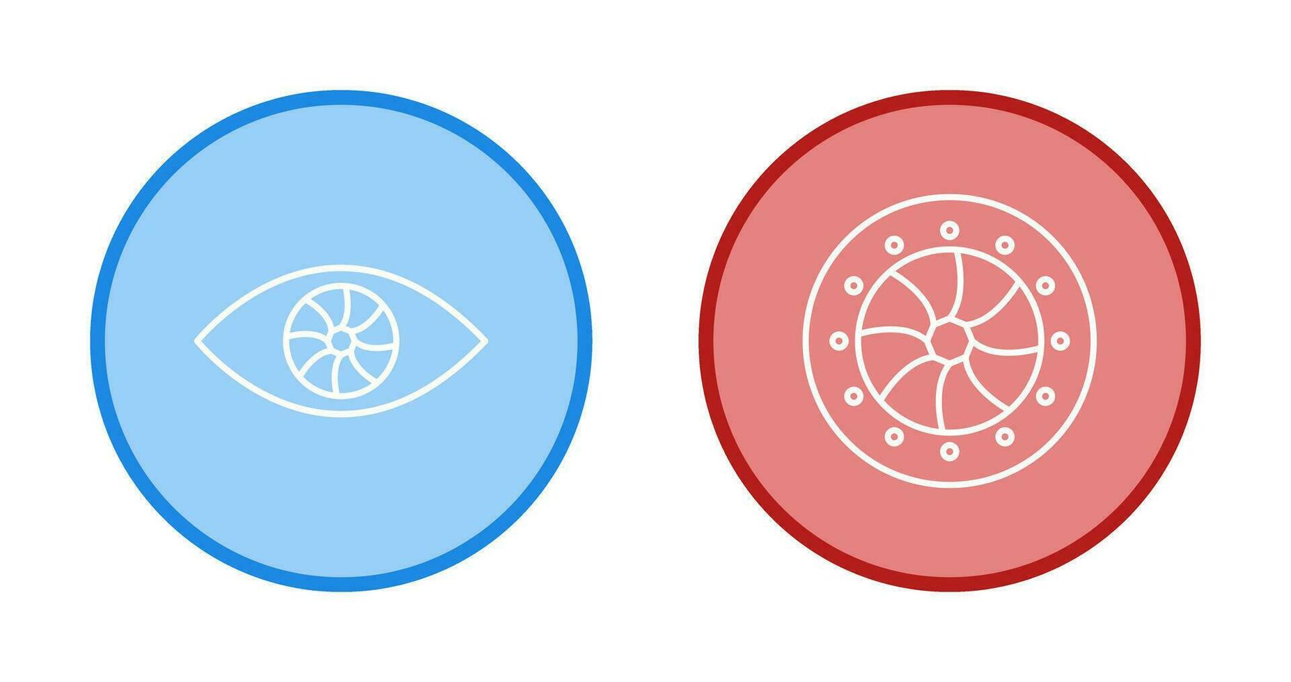 eye and optical diaphram Icon vector