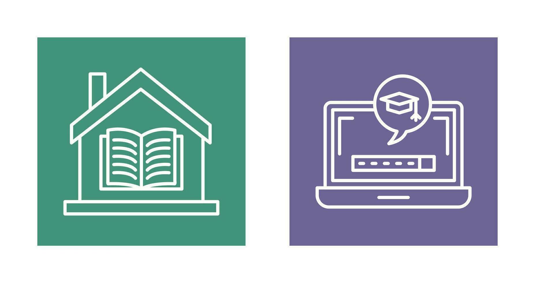 Digital Learning and Homeschooling Icon vector