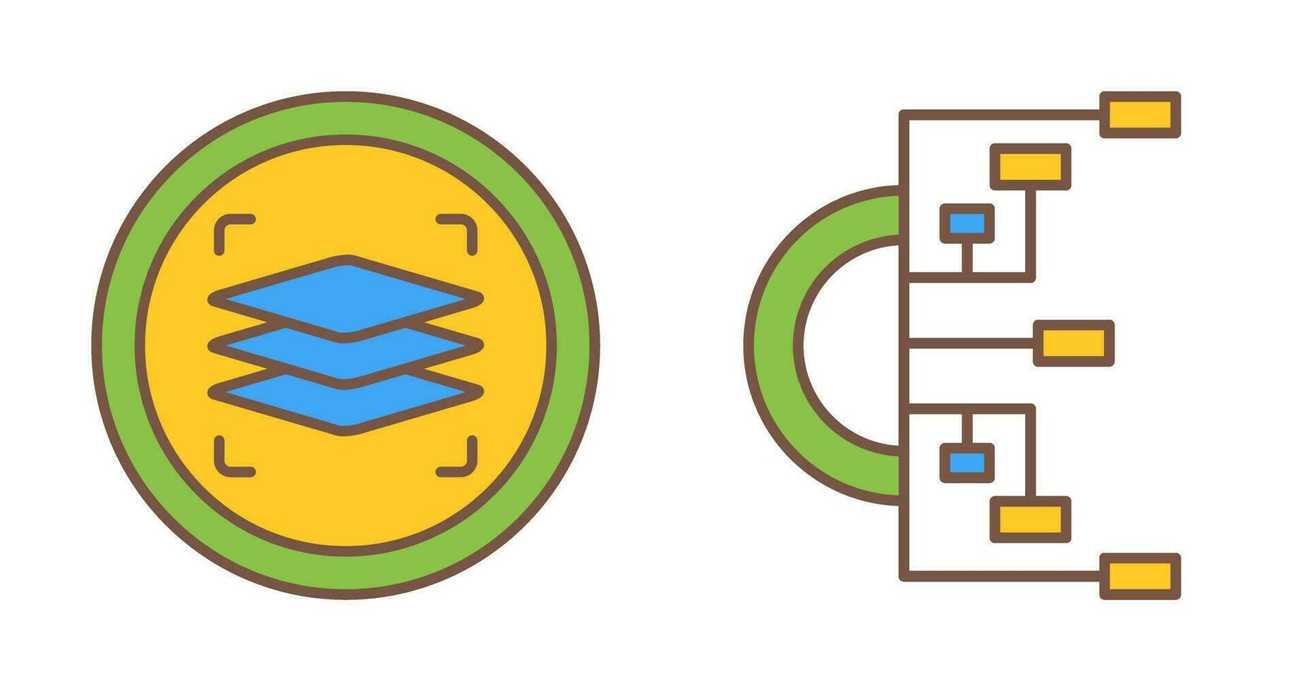 Layers and Flowchart Icon vector