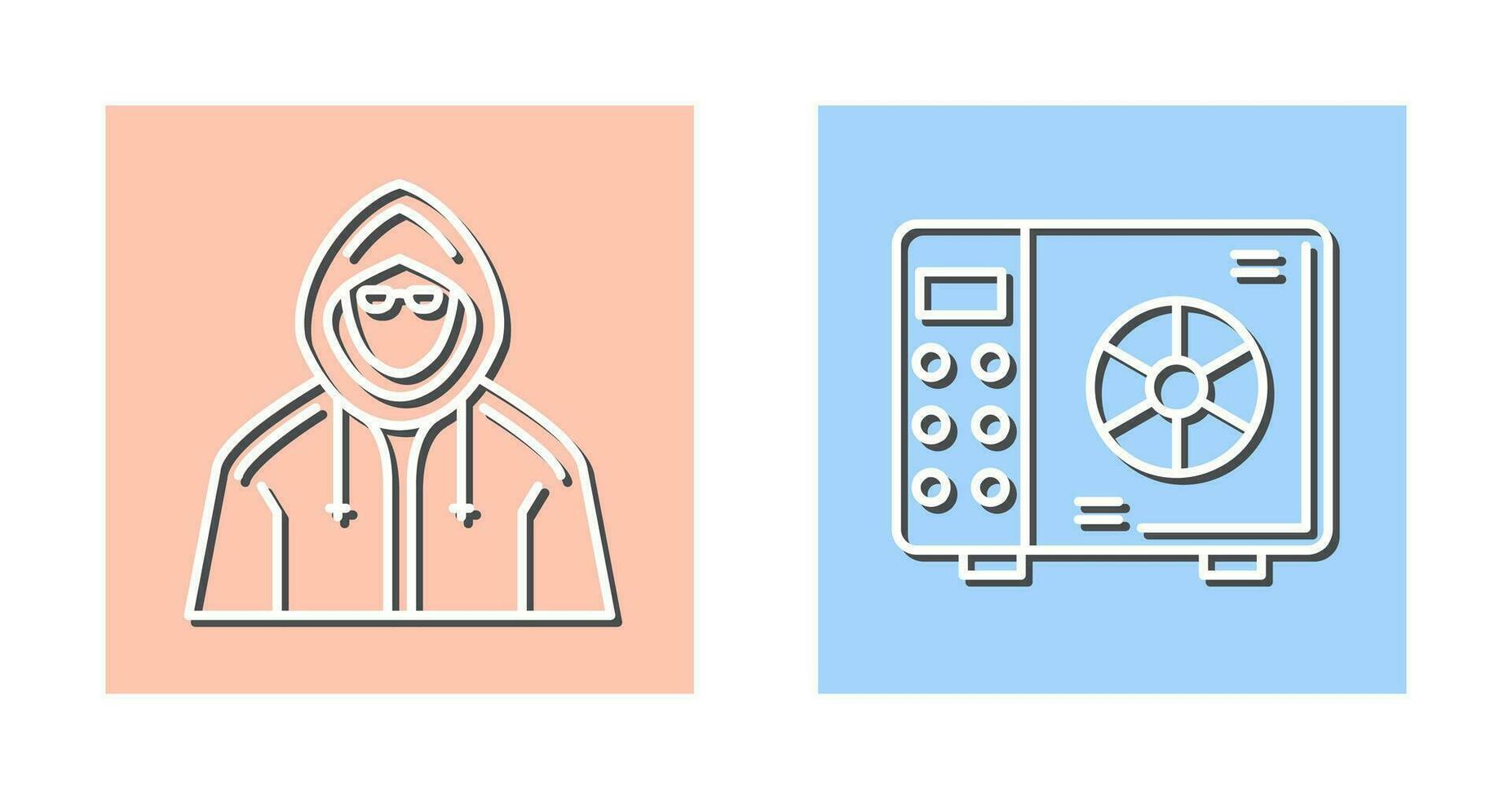 Safe Box and  Hacker Icon vector