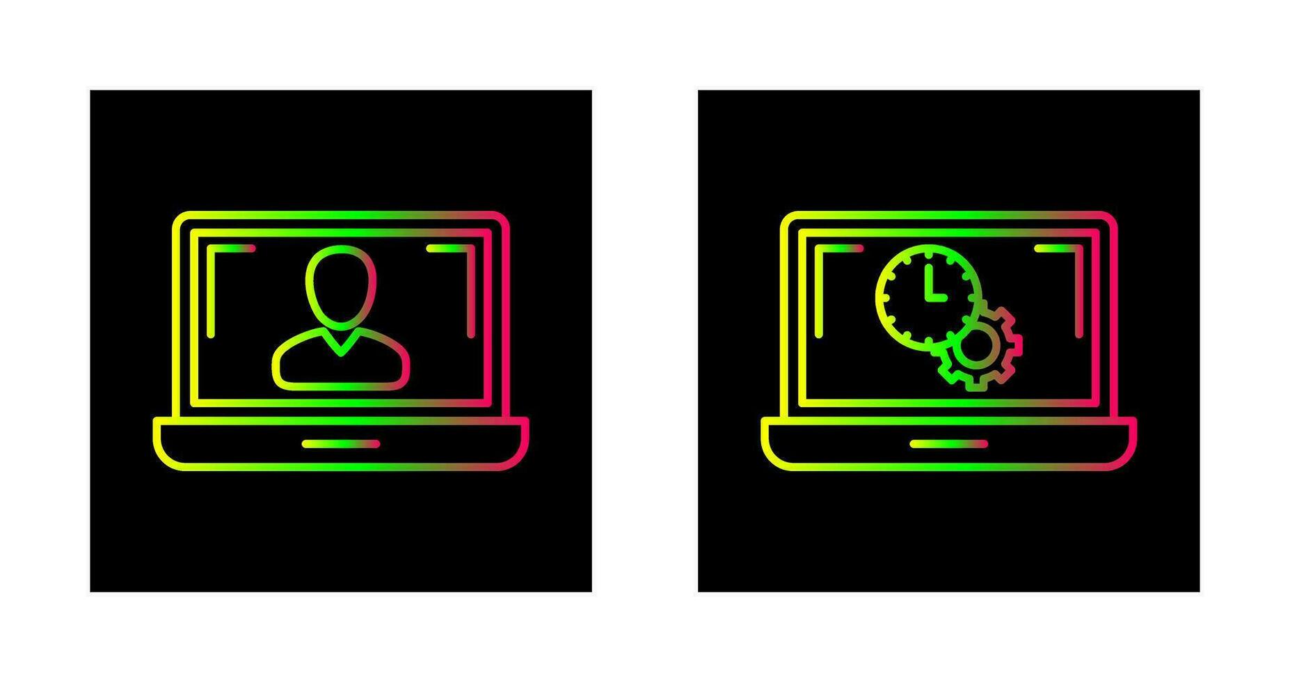 Flex Time and Online Lesson Icon vector