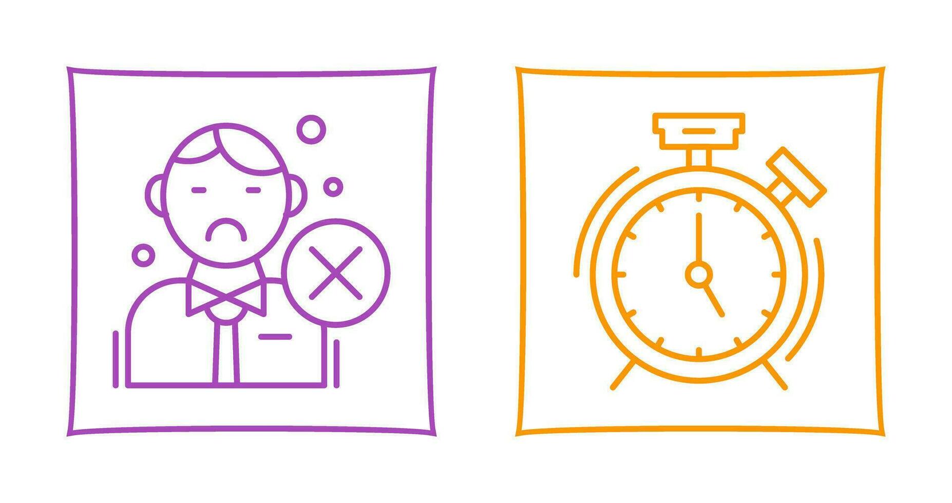 Rejected and Alarm Clock Icon vector