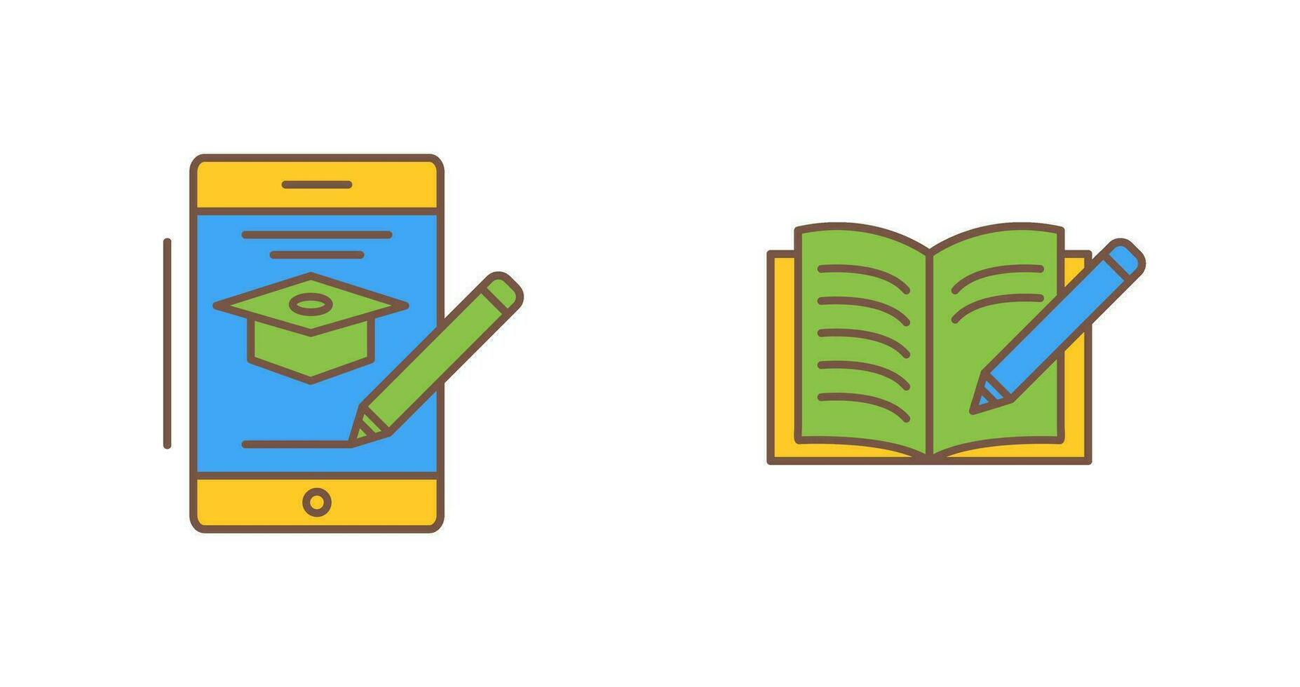 Online Course and Write Icon vector