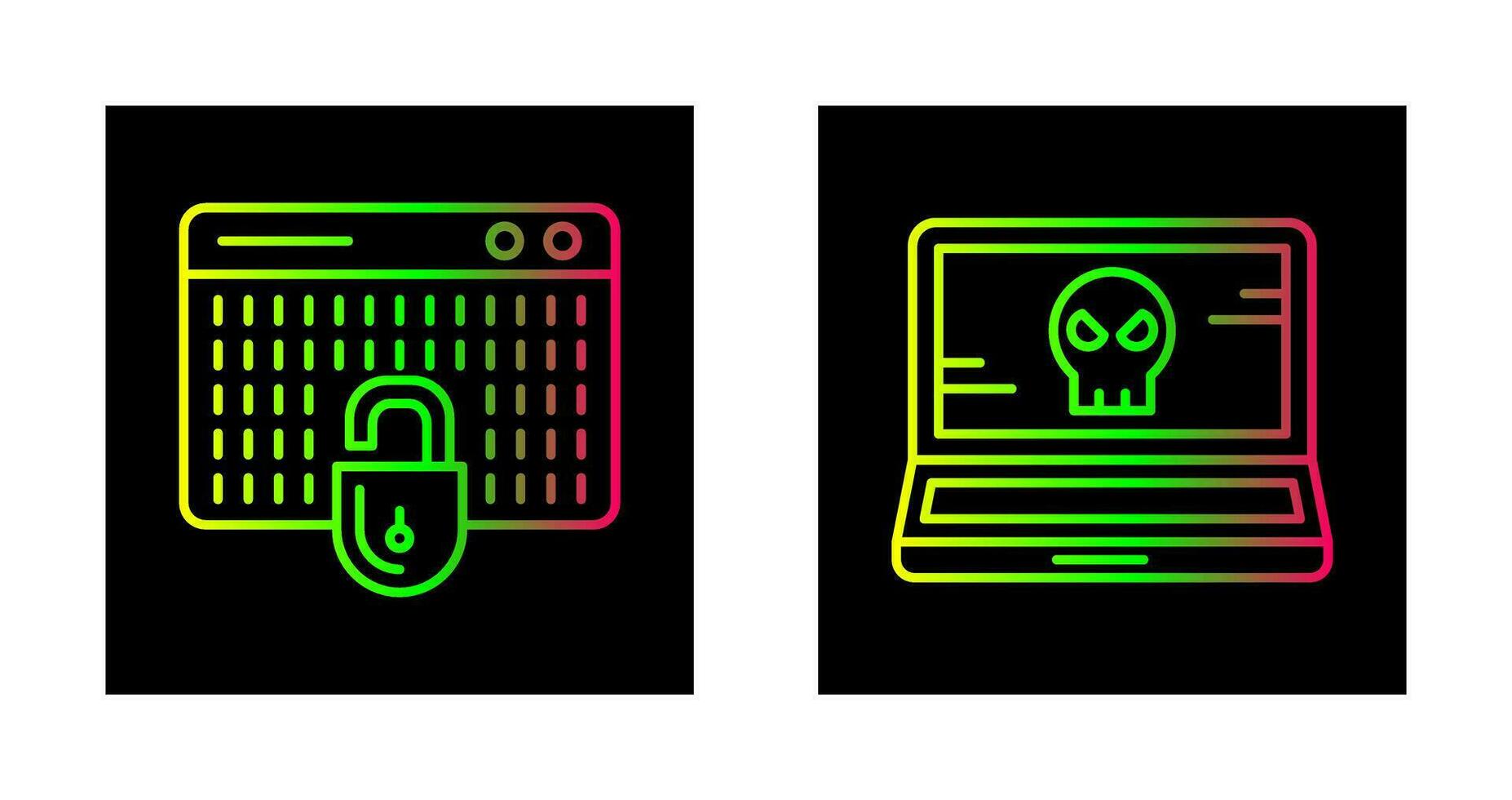 Hacking and Laptop Icon vector