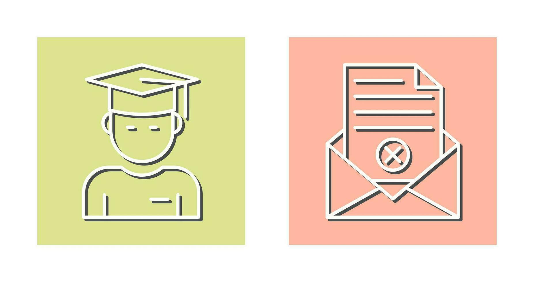Graduate Student and Rejection Of A Letter Icon vector