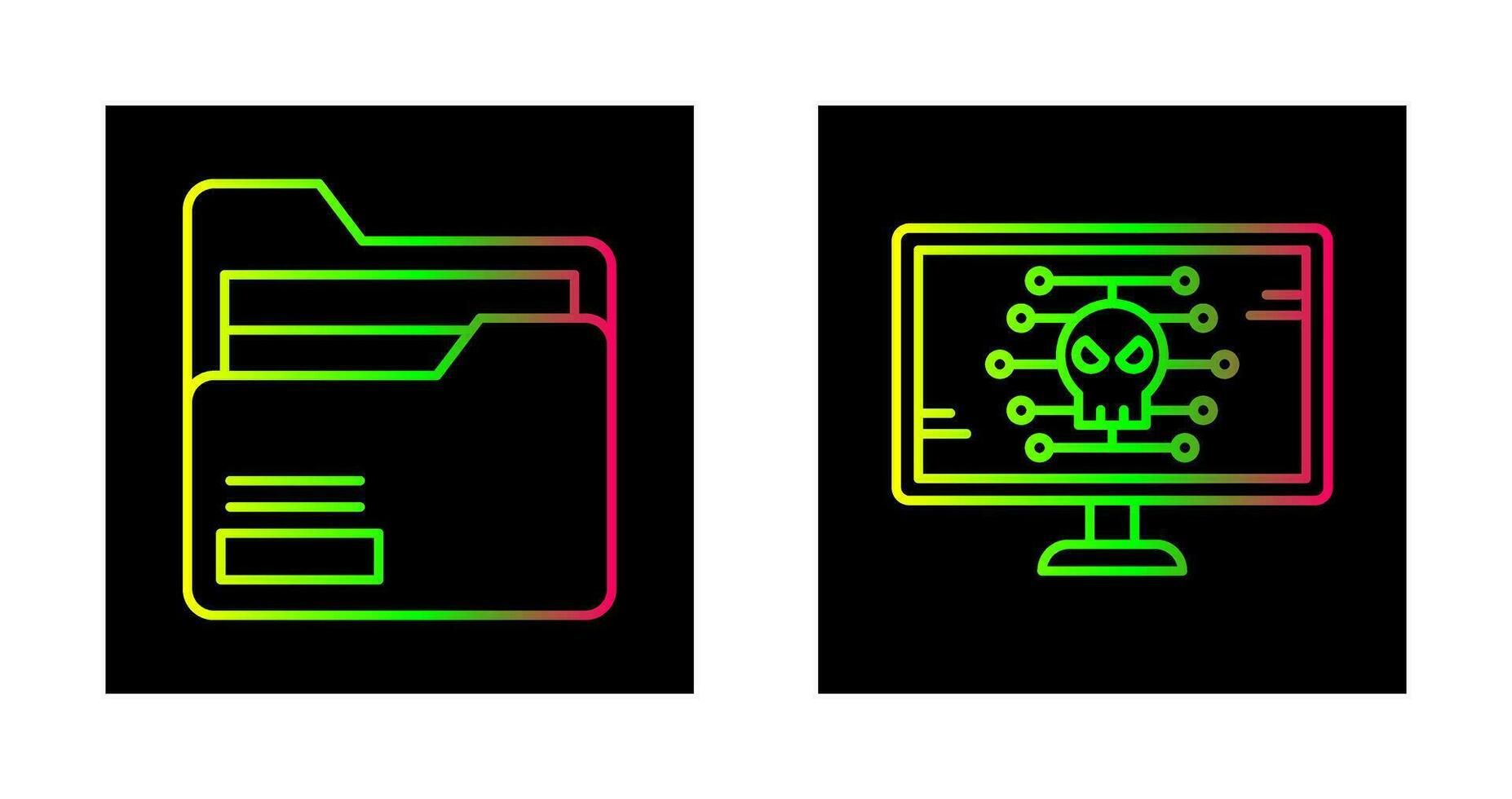 Folder and Malware Icon vector