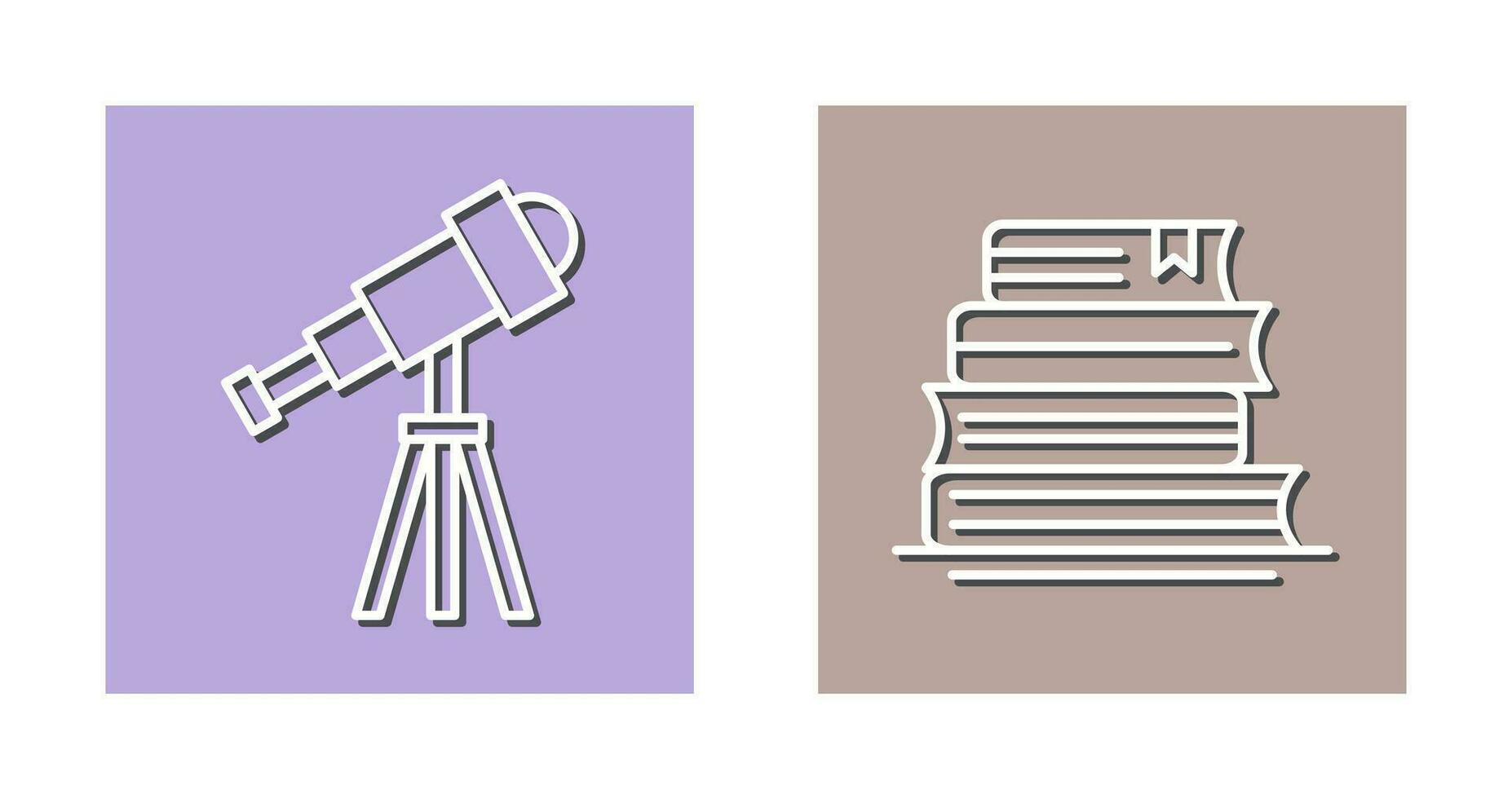 Telescope and BooksSnack and Money Icon vector